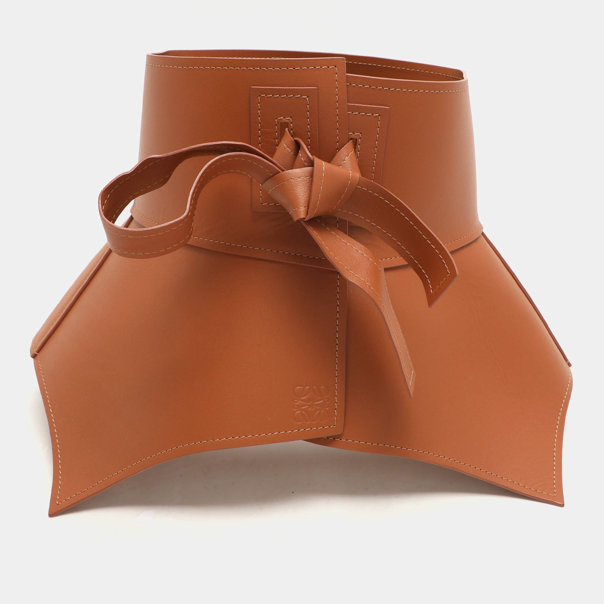 Pre Owned Loewe Brown Leather Obi Corset Belt S