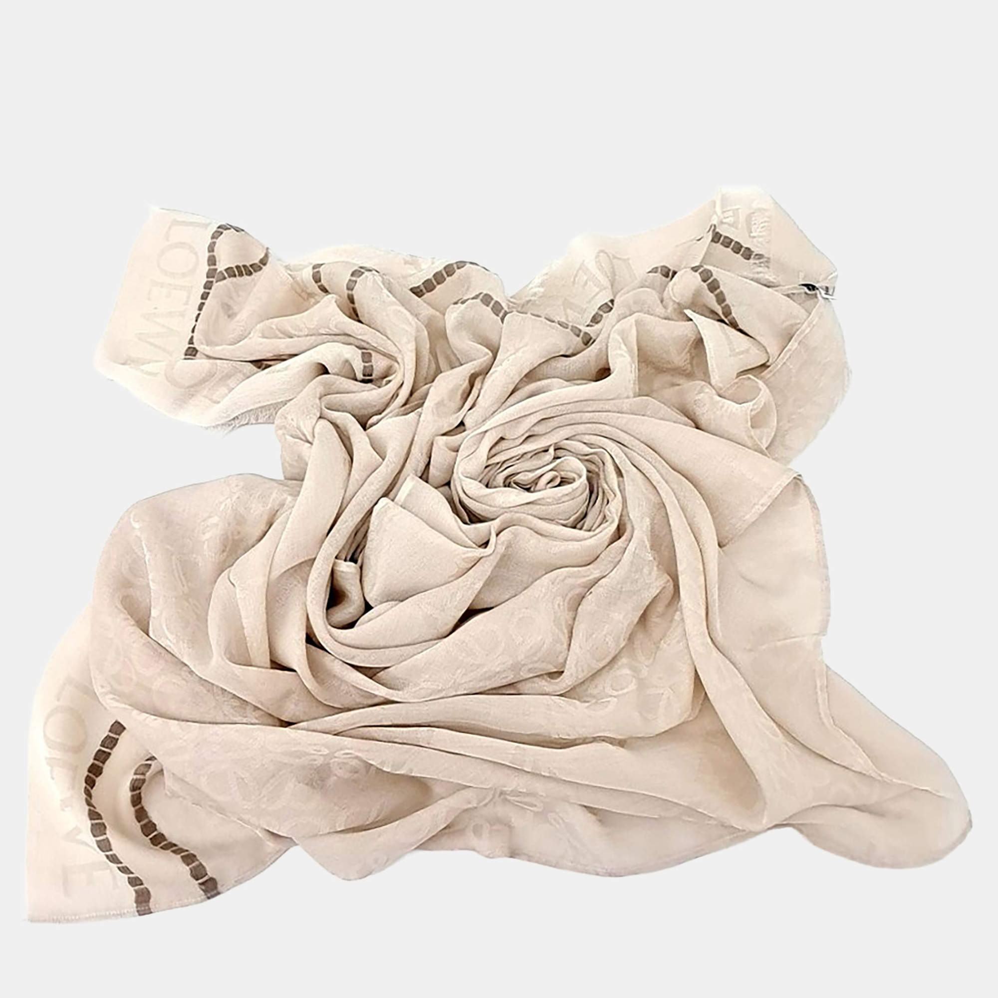 مملوكة مسبقًا Loewe Beige Cotton Scarf