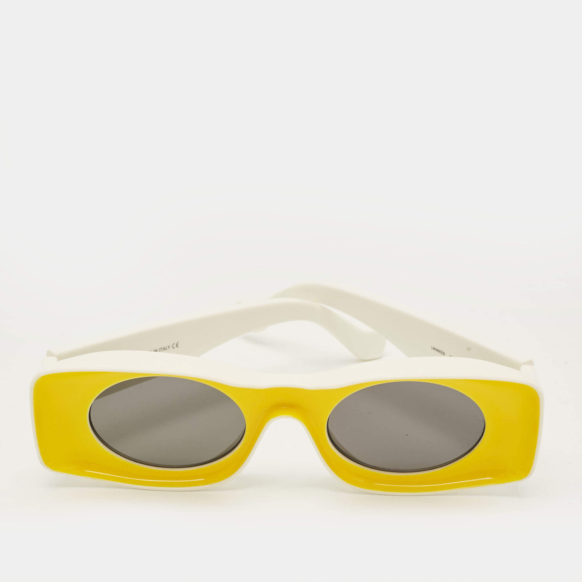 مملوكة مسبقًا Loewe Yellow/White LW400331 Paula's Ibiza Shigra Oval Sunglasses