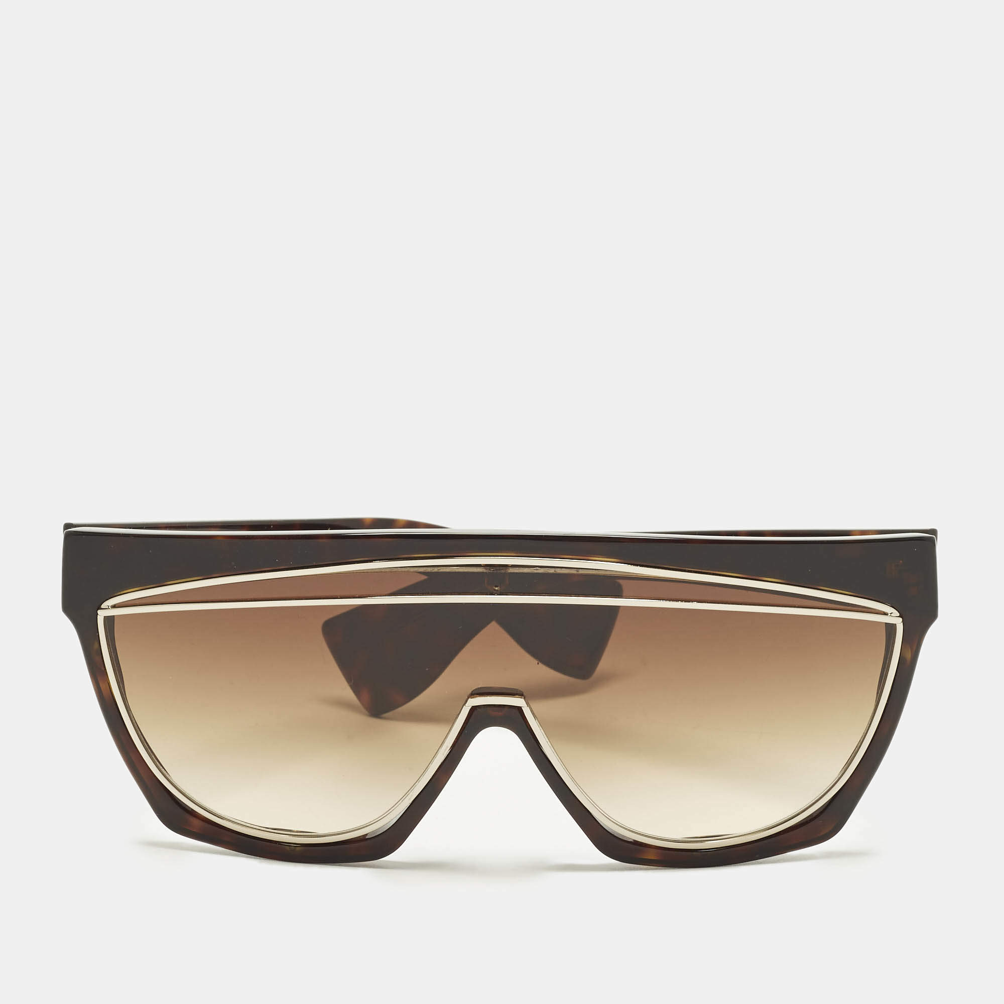 Pre Owned Loewe Brown LW40012I Tyra Masked Shield Sunglasses