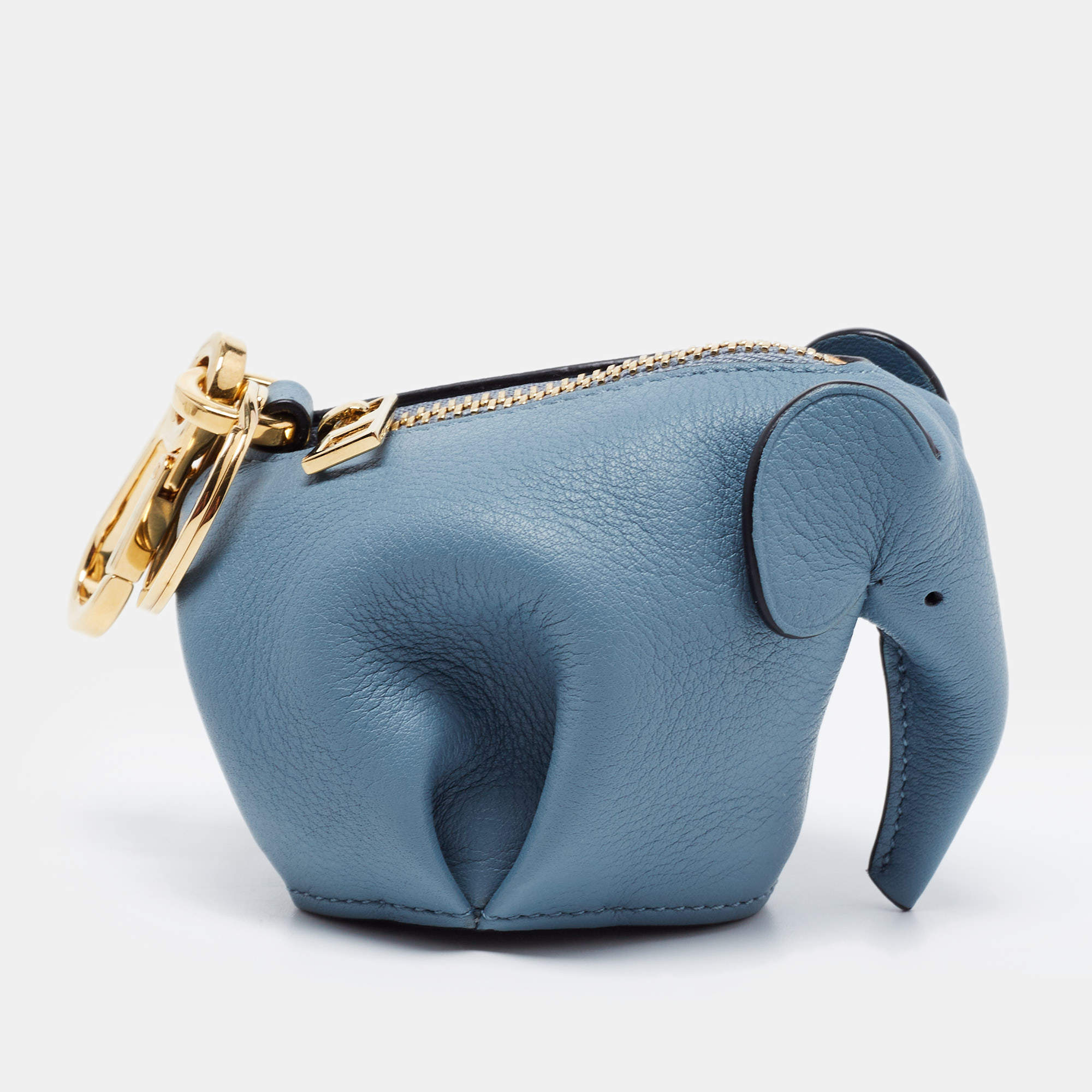 Loewe Blue Leather Elephant Purse Bag Charm Loewe