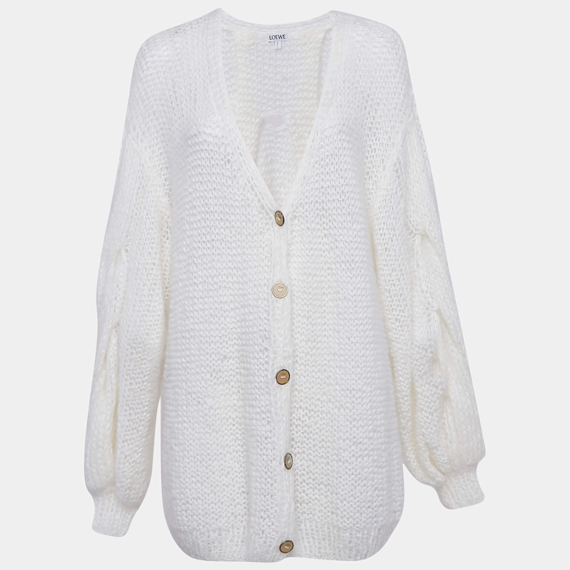 Loewe Off-White Cable Knit Cardigan M