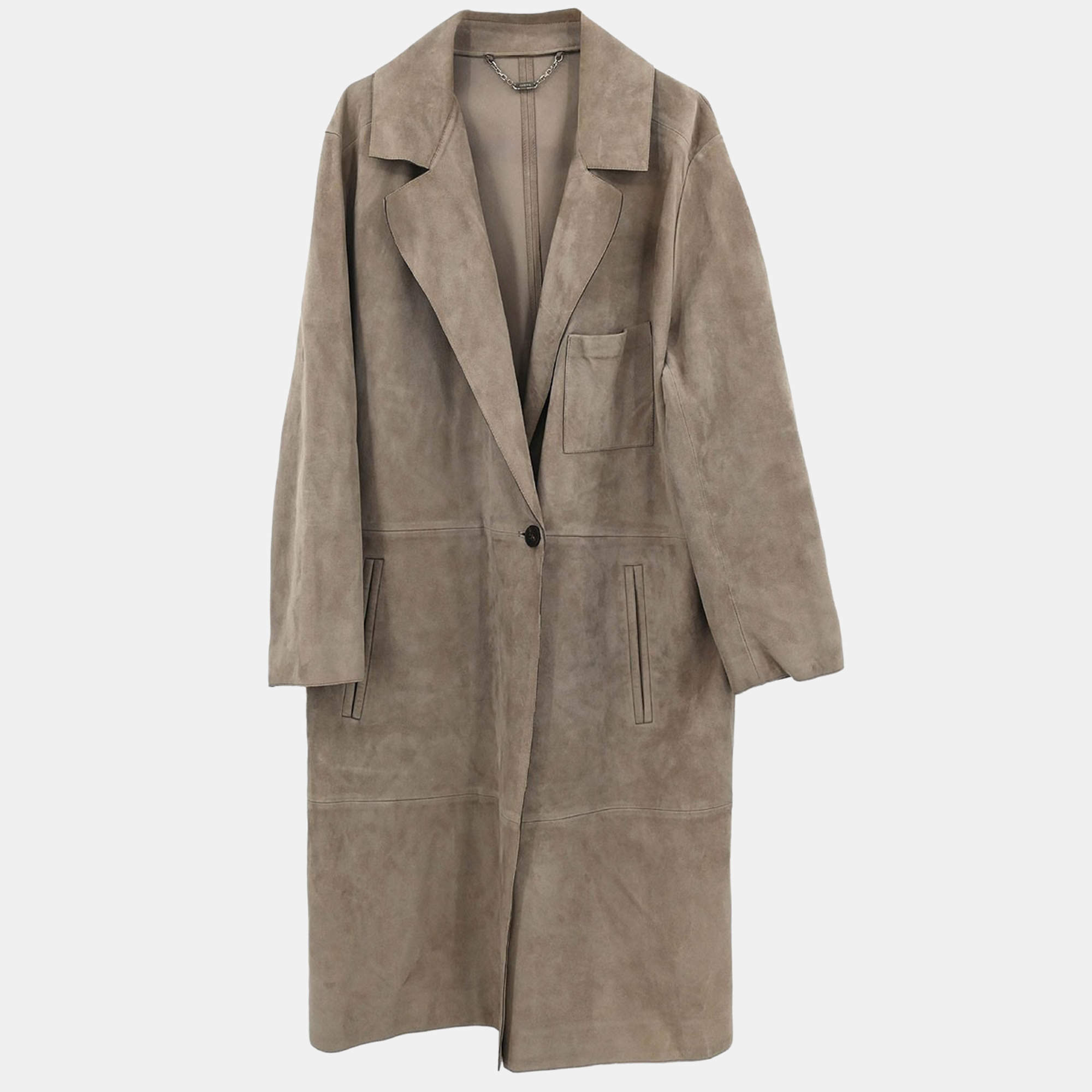 Pre Owned Loewe  Brown Lambskin Leather Coat  #52