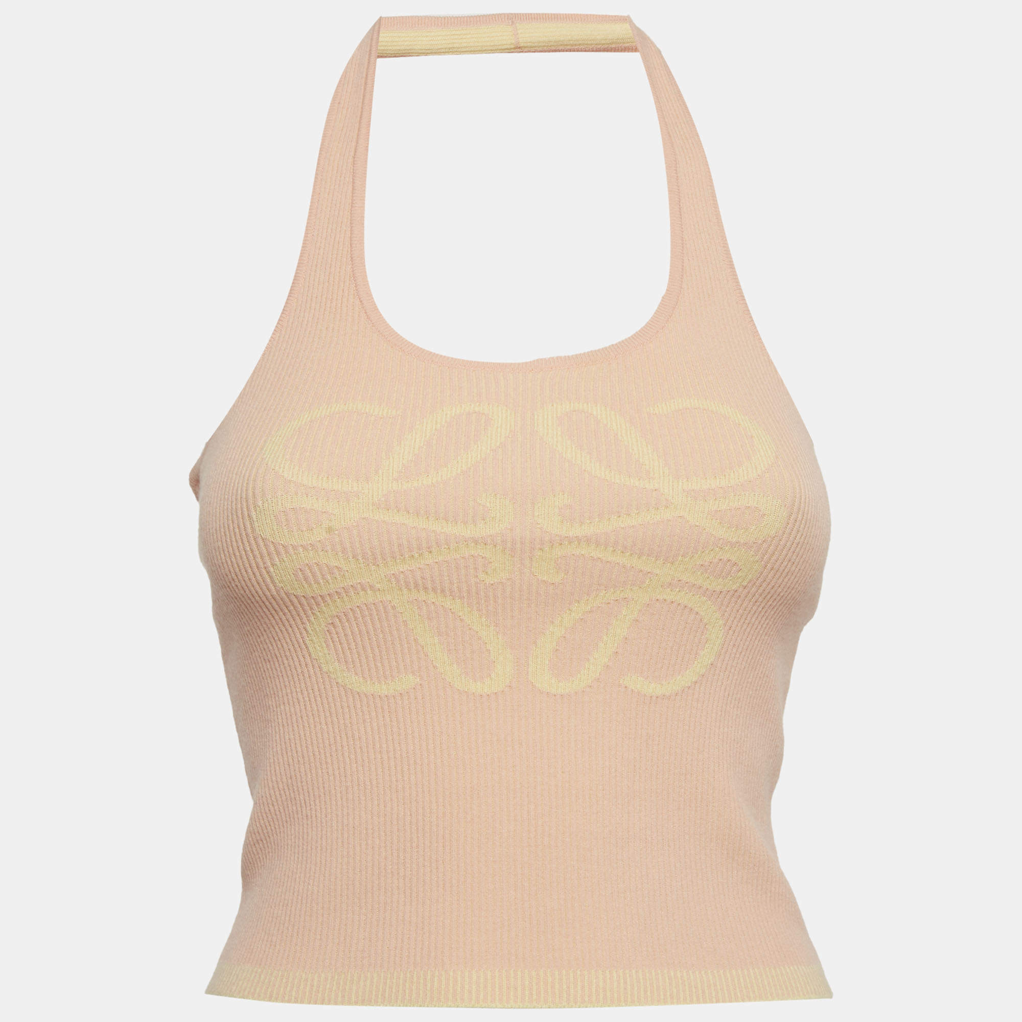 مملوكة مسبقًا بلوزة لوفيا وباولا إيبيزا وردية أناغرام محبوكة إضافي صغير