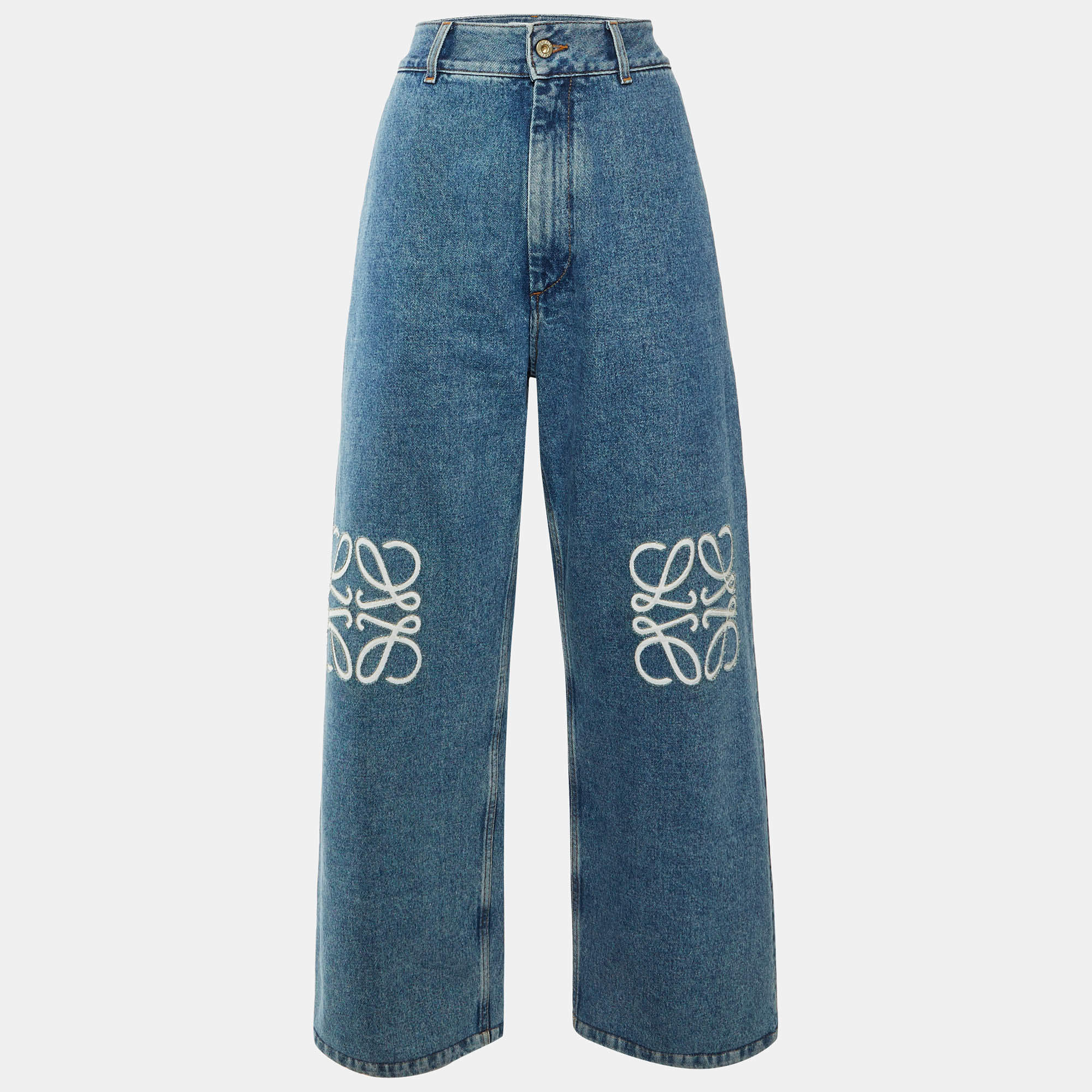 مملوكة مسبقًا Loewe Blue Anagram Denim Baggy Jeans L/Waist 34"