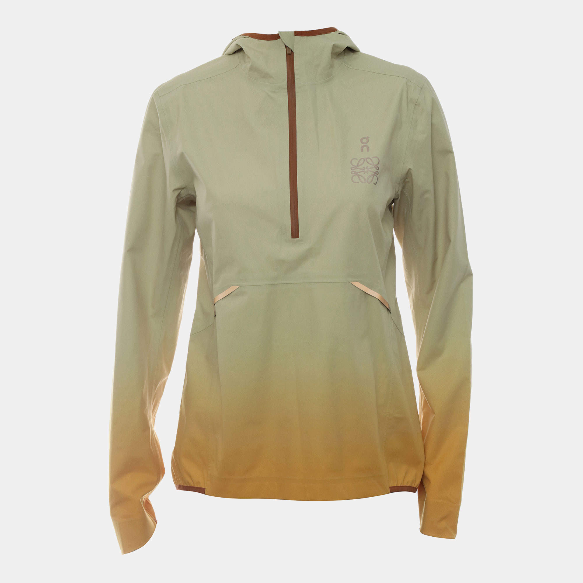 Pre Owned Loewe X On S/S 2022 Gradient Waterproof Anorak Orange/Yellow Cotton Jacket