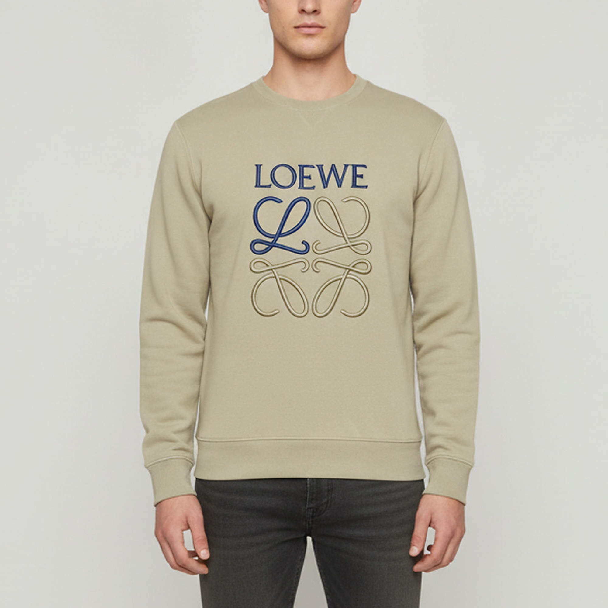مملوكة مسبقًا Loewe Green Jersey Anagram Long Sleeve Sweatshirt S