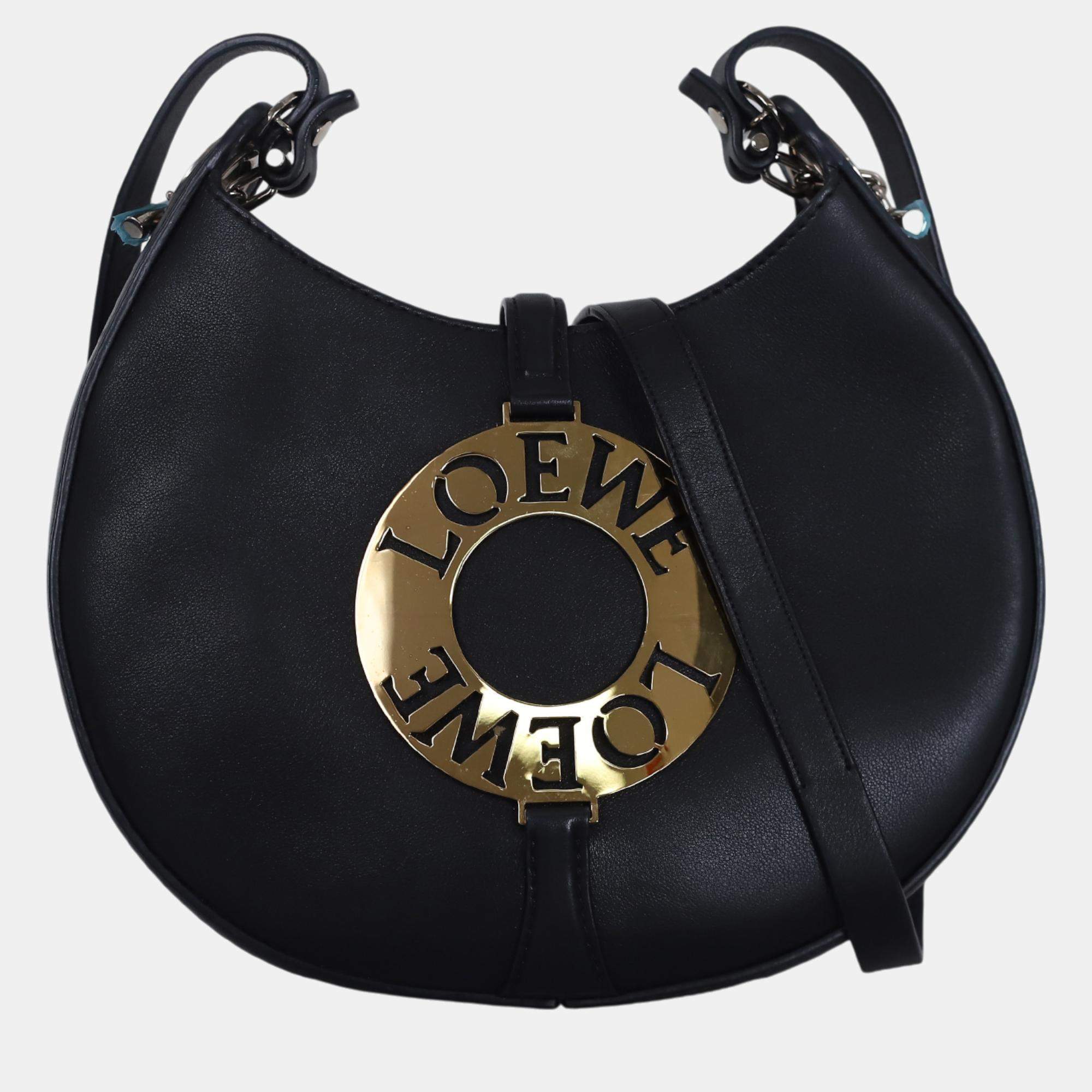 Loewe Black Leather Small Joyce Shoulder Bag