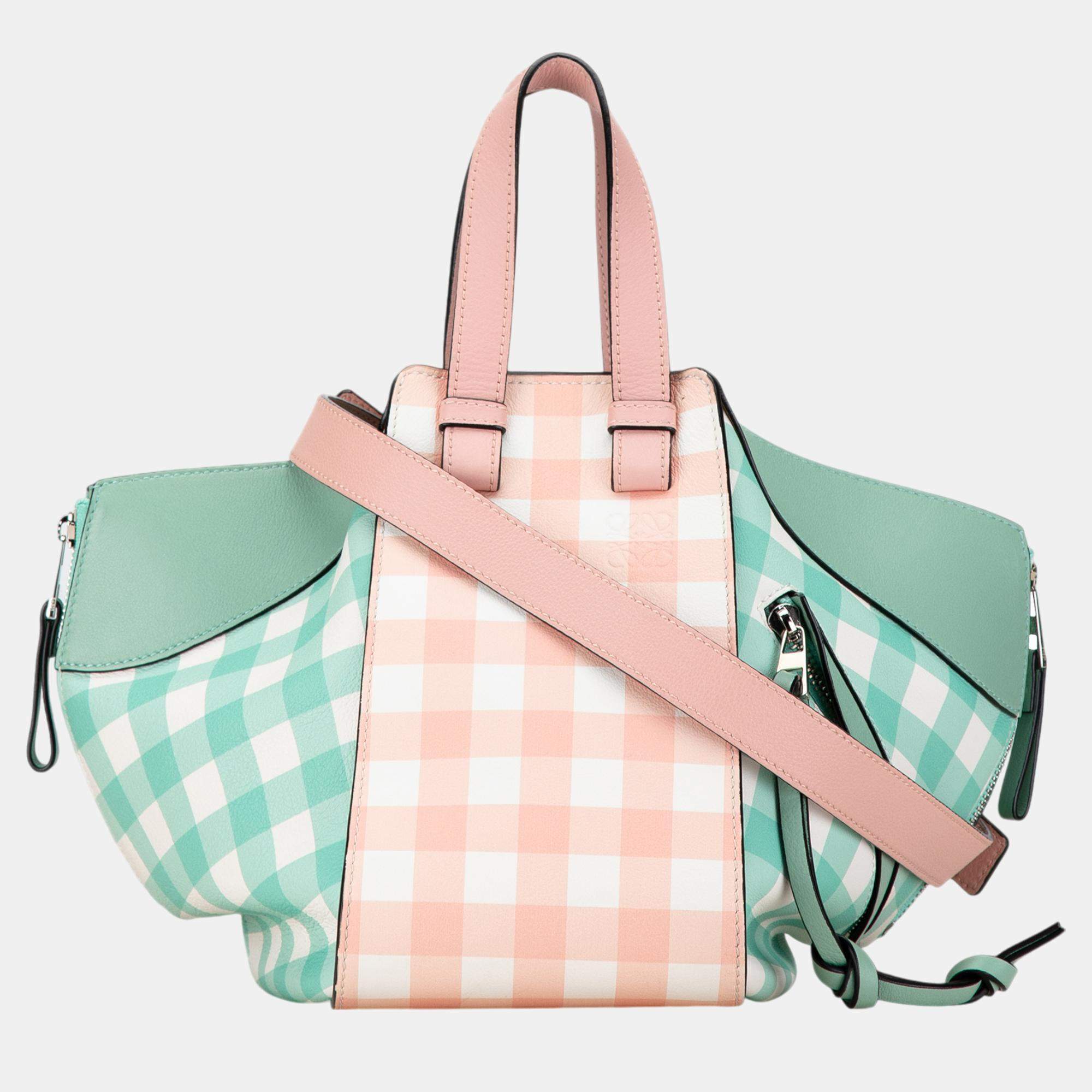 Loewe Pink/Green Small Hammock Gingham