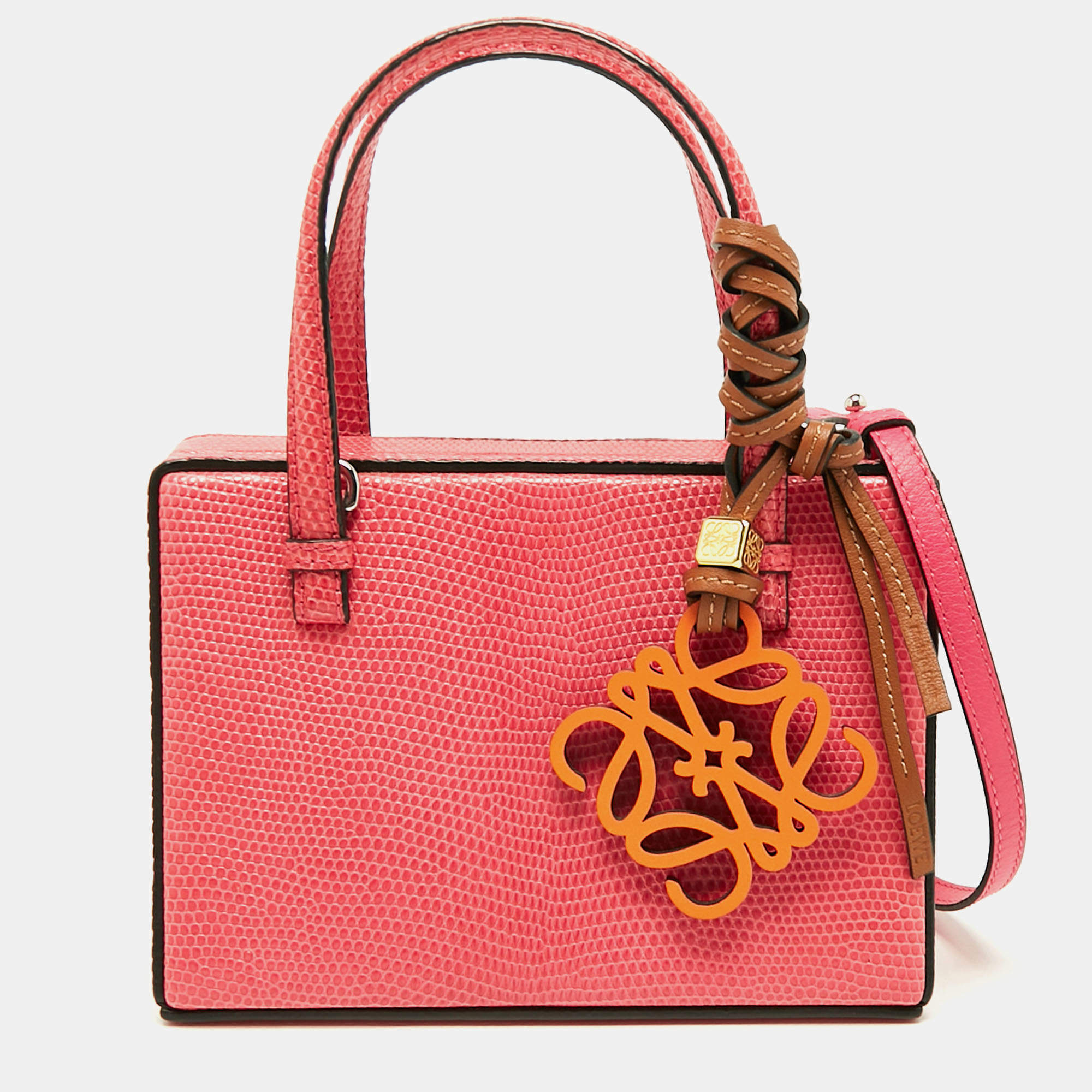Loewe Pink Lizard Postal Frame Satchel