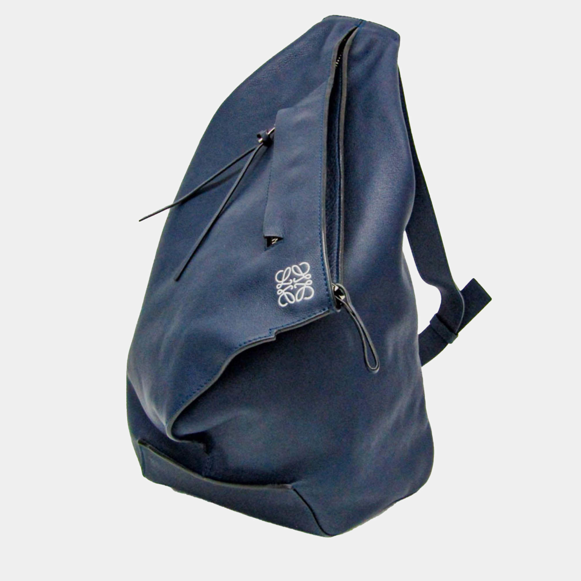 Loewe Navy Blue Leather Anton Sling Shoulder Bag
