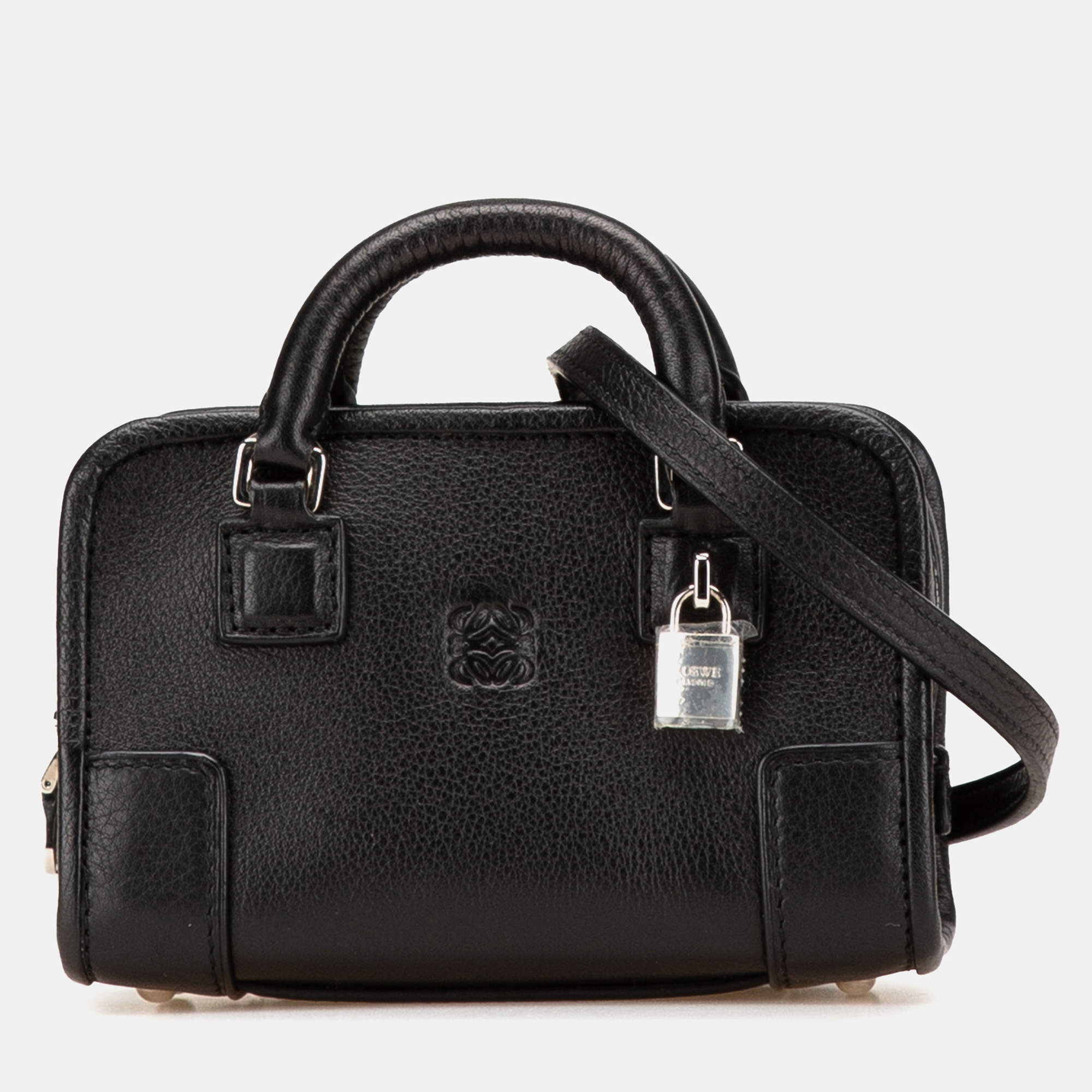 Loewe Black Micro Leather Amazona Satchel Bag