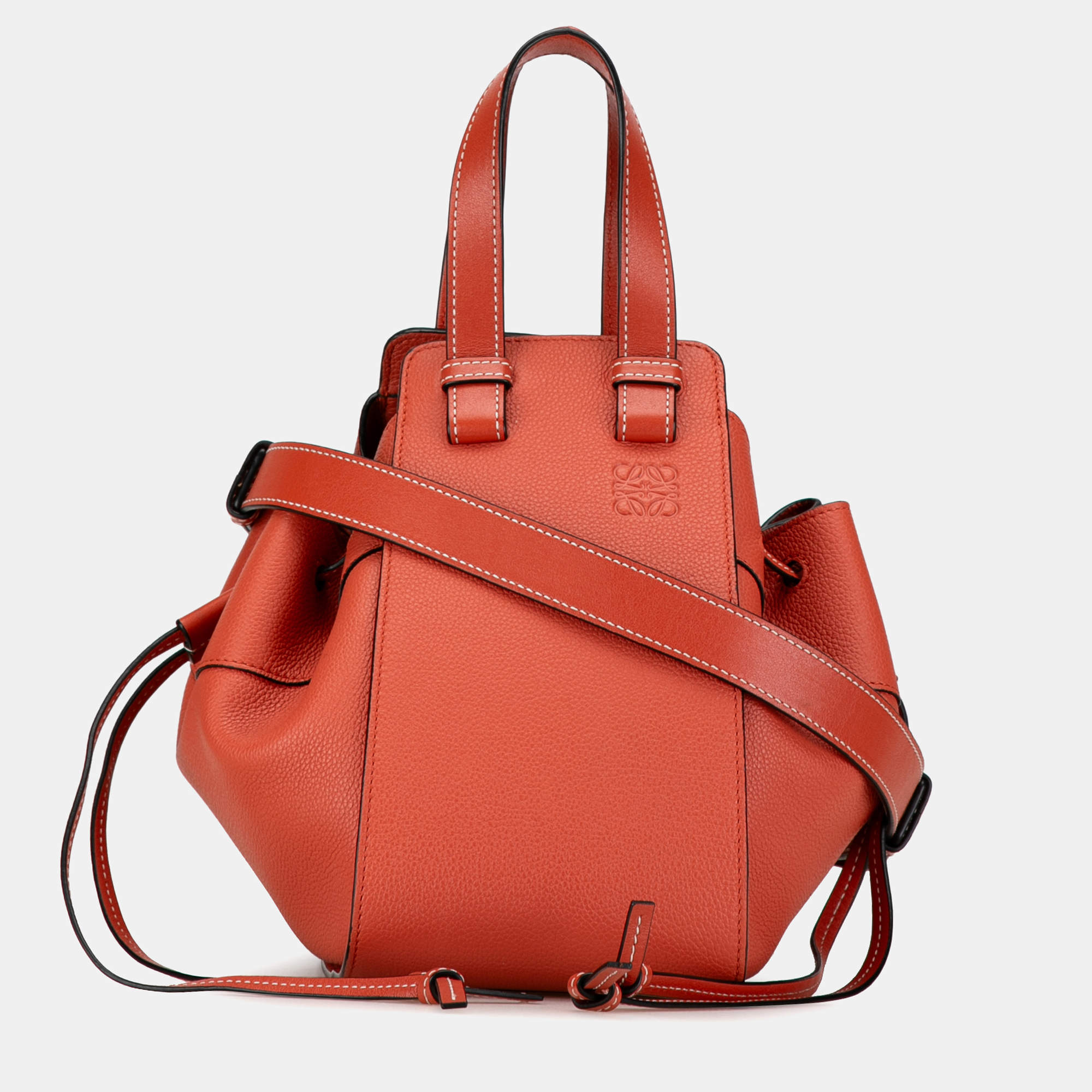 Loewe Orange Small Leather Hammock Satchel