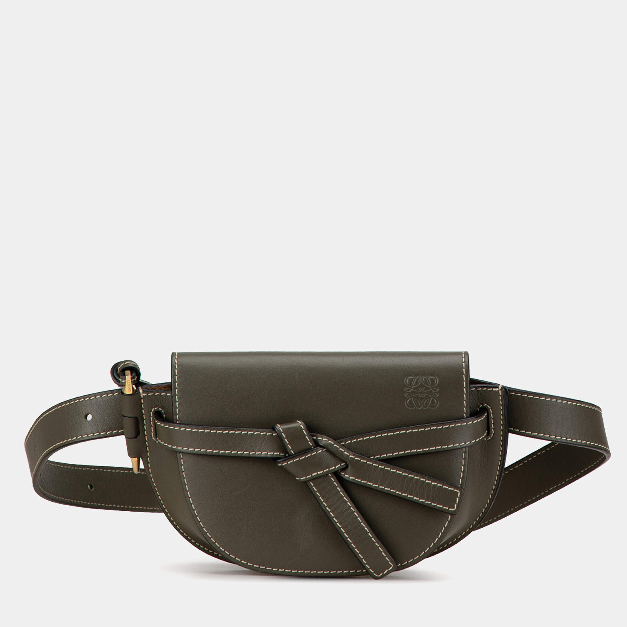 Loewe Olive Mini Leather Gate Belt Bag