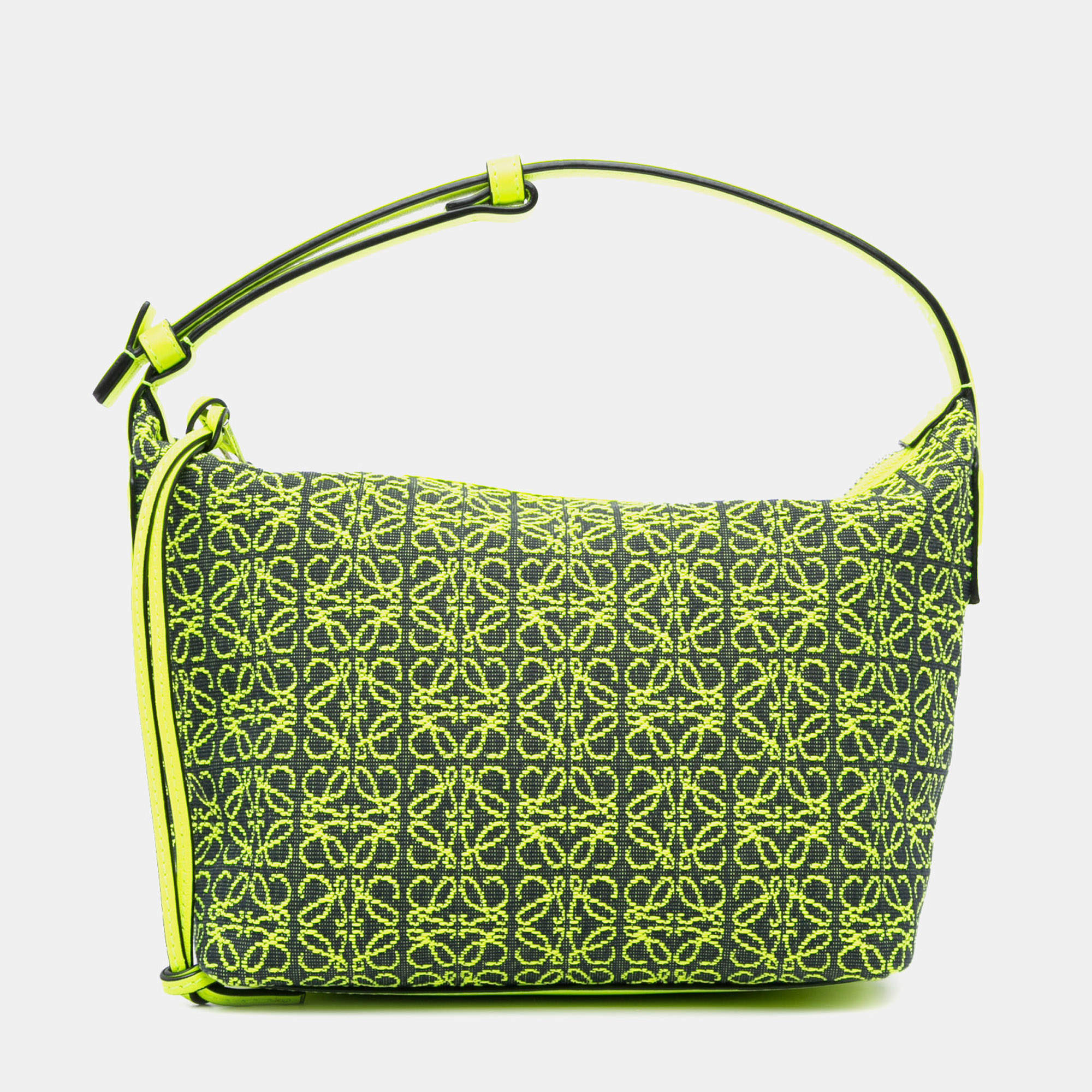 Loewe Green Small Anagram Canvas Cubi Bag