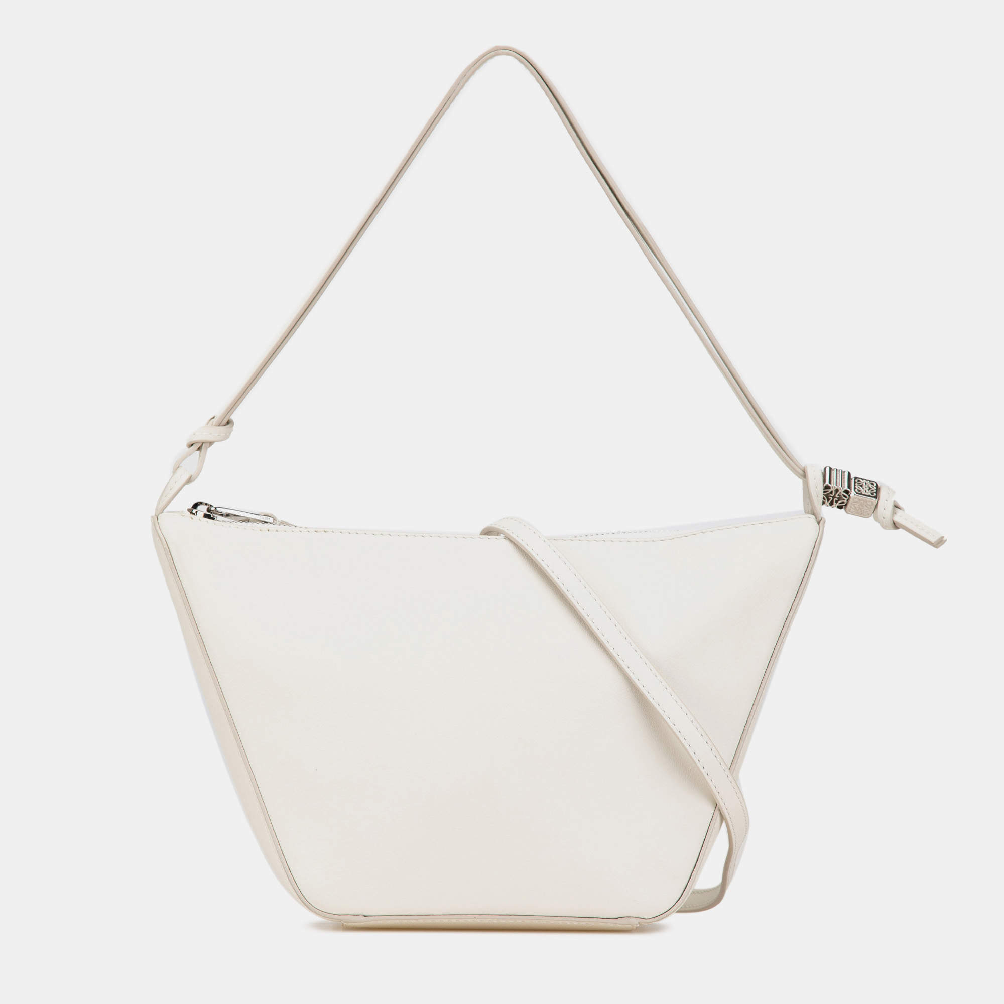 Loewe White Mini Leather Hammock Hobo Bag