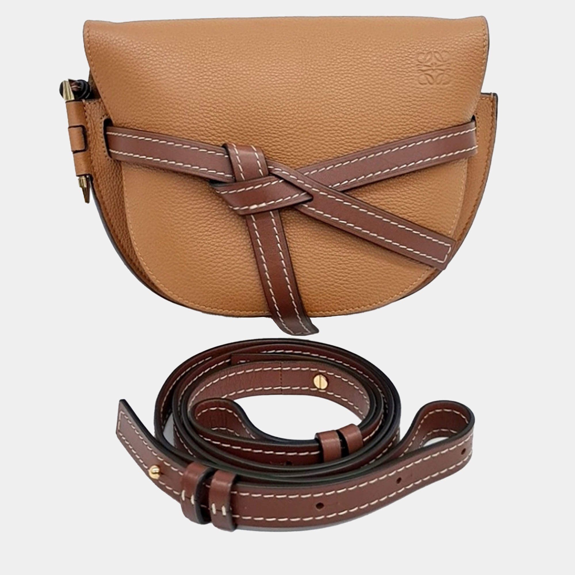 Loewe Brown Leather Gateback Small bag