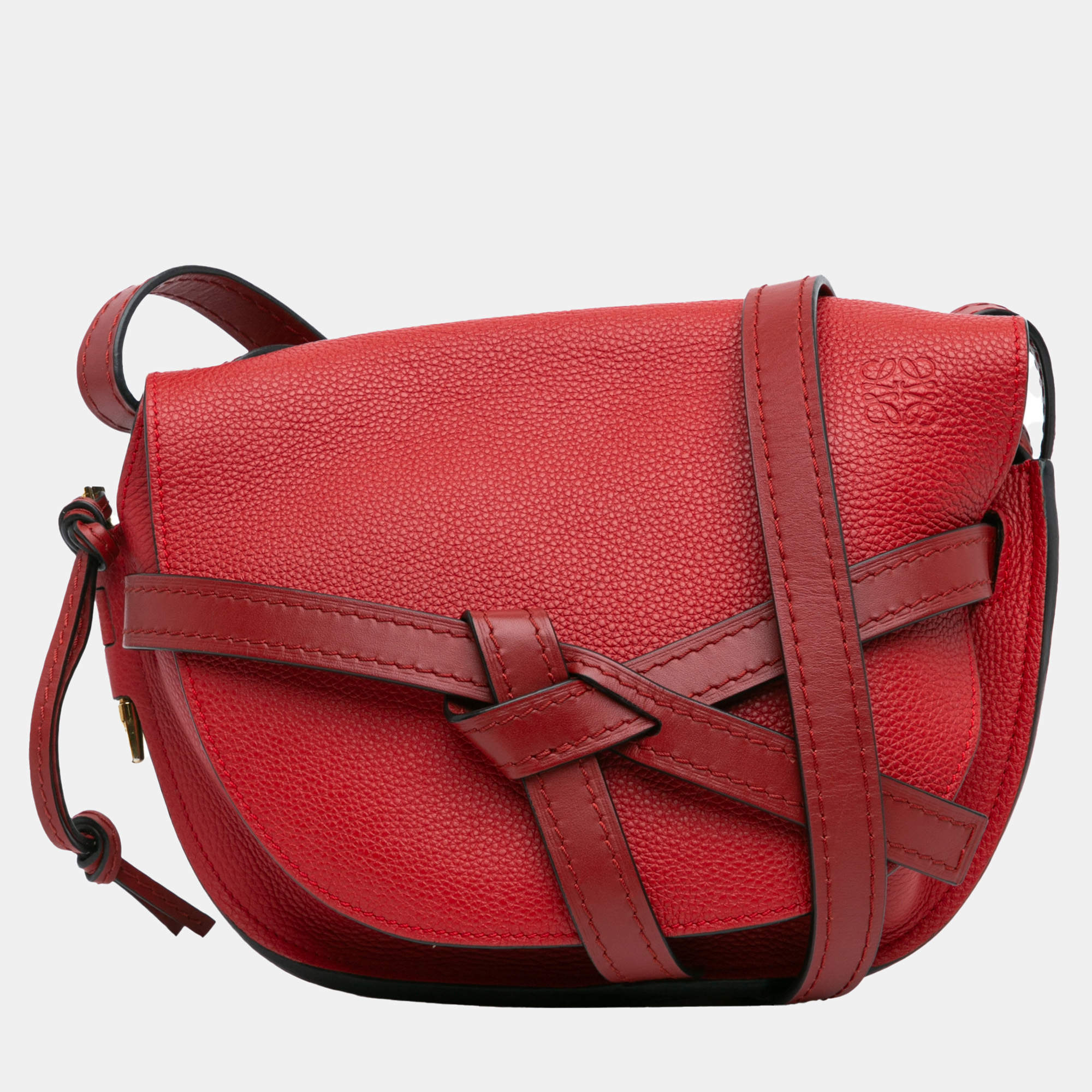 Loewe Red Small Leather Gate Crossbody