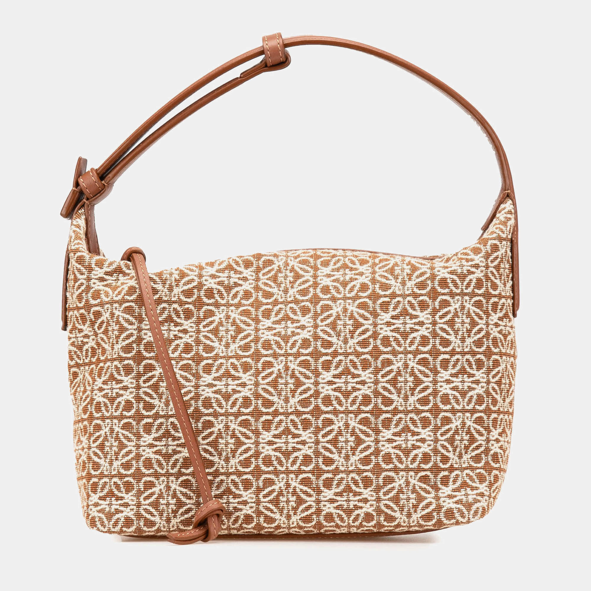 Loewe Brown Small Anagram Canvas Cubi Bag