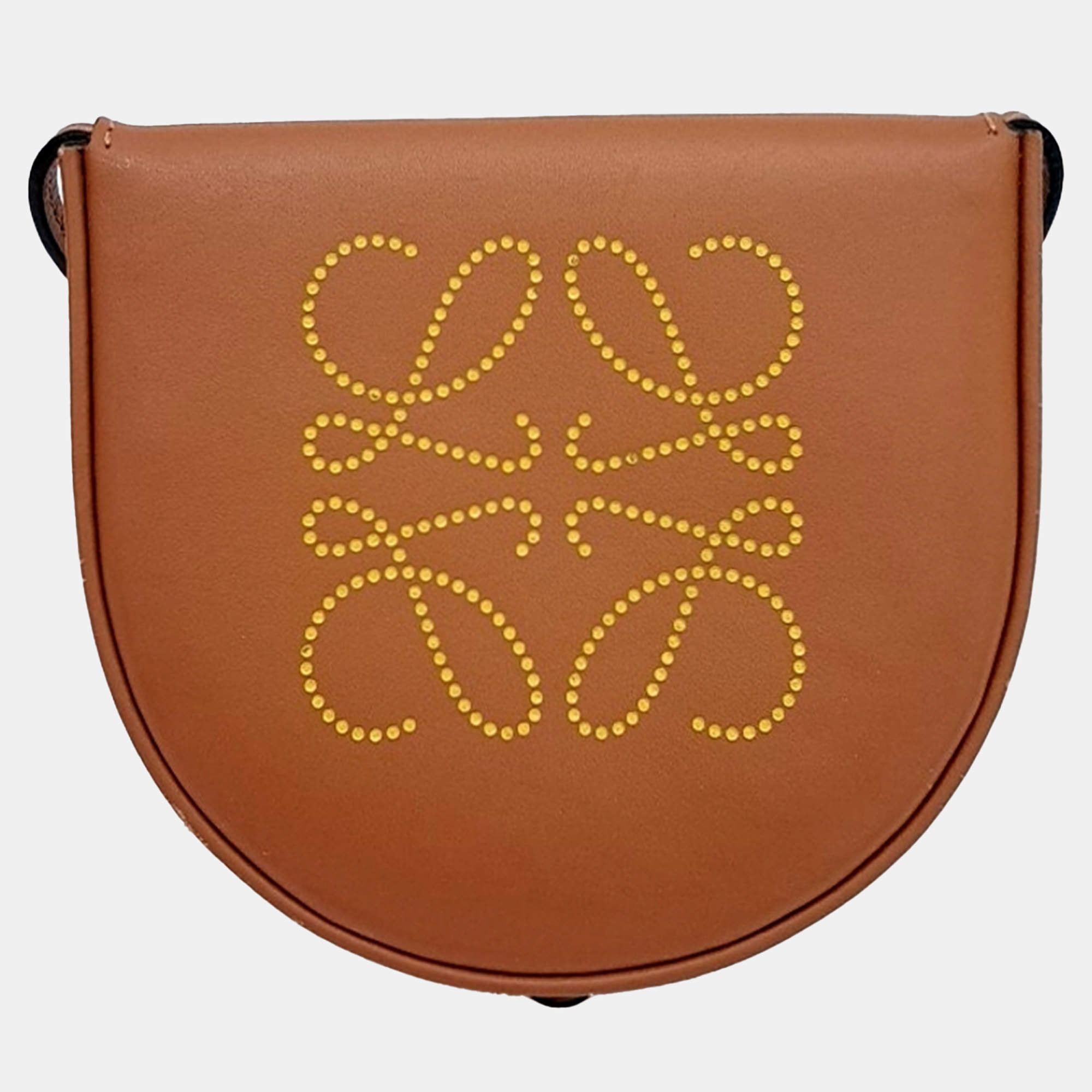 Loewe Brown Leather heel pouch mini crossbody bag