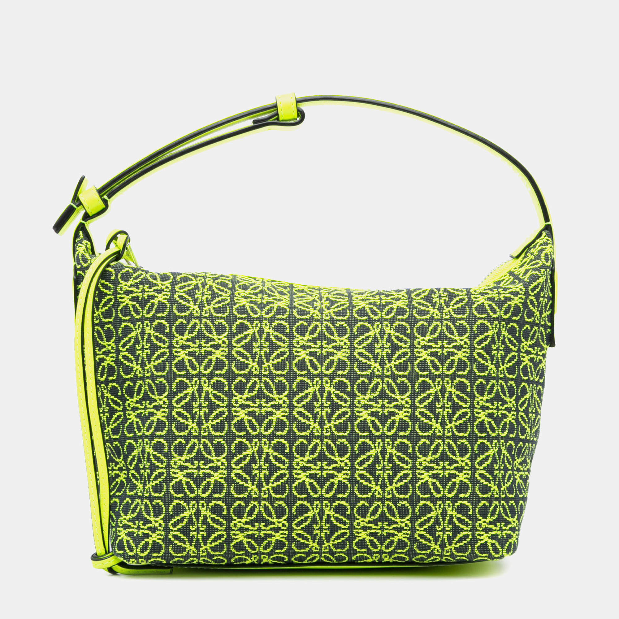 Loewe Green Small Anagram Canvas Cubi Bag