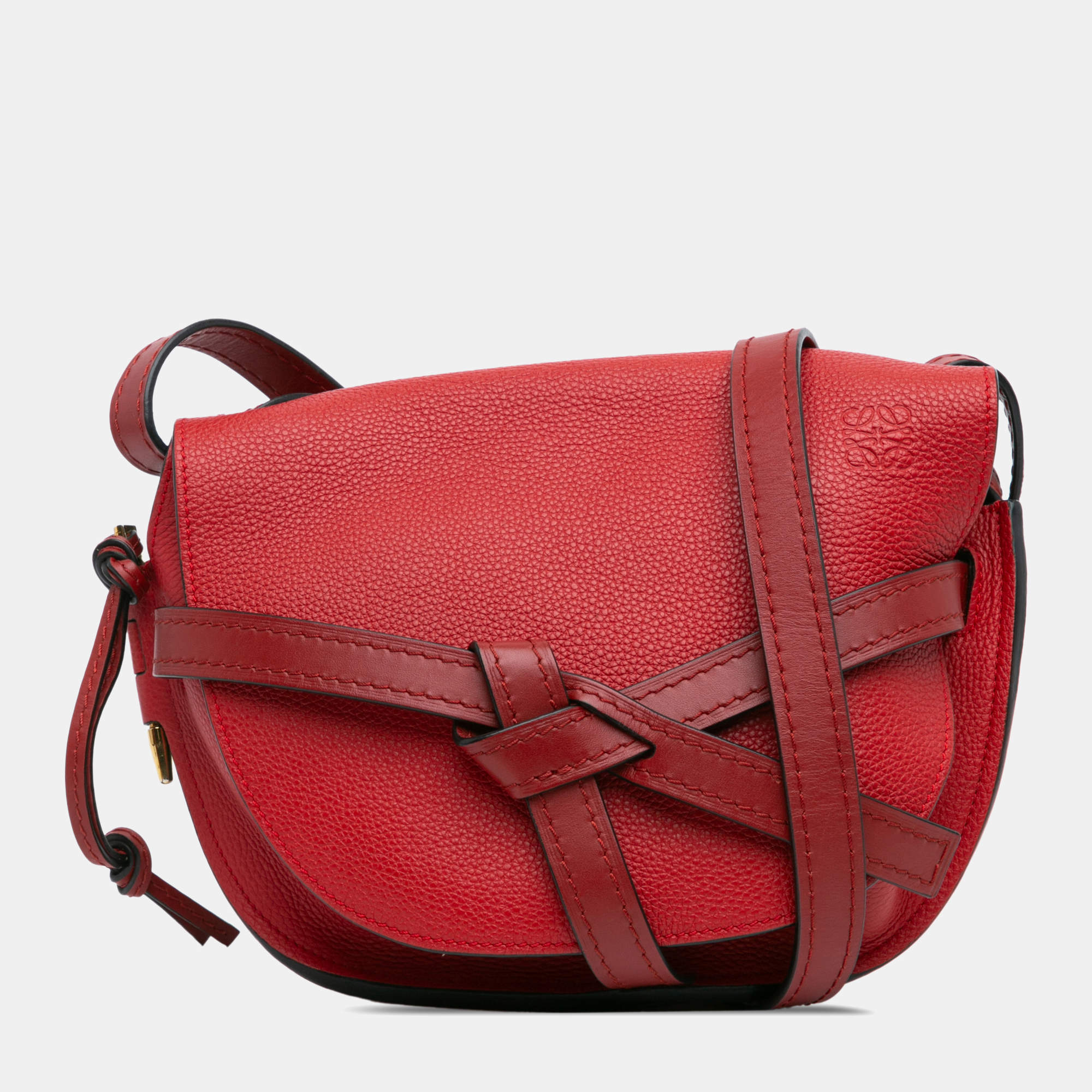 Loewe Red Leather Gate Small Crossbody Bag