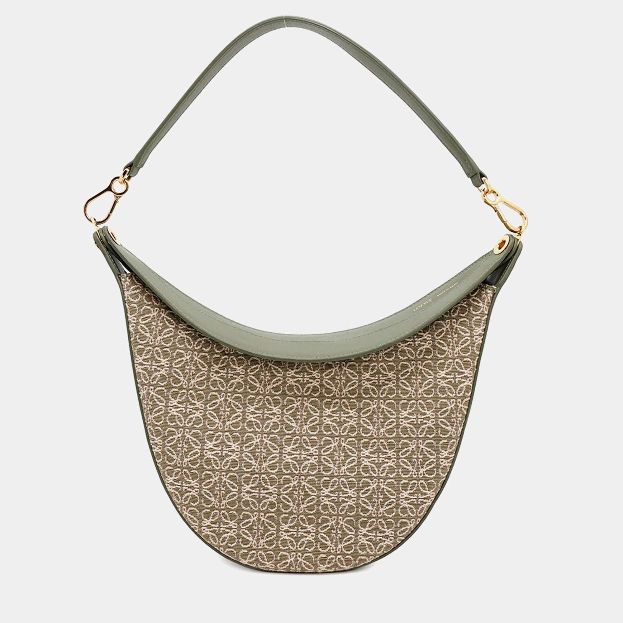 Loewe Avocado green Jacquard Leather Luna One Belt Bag 