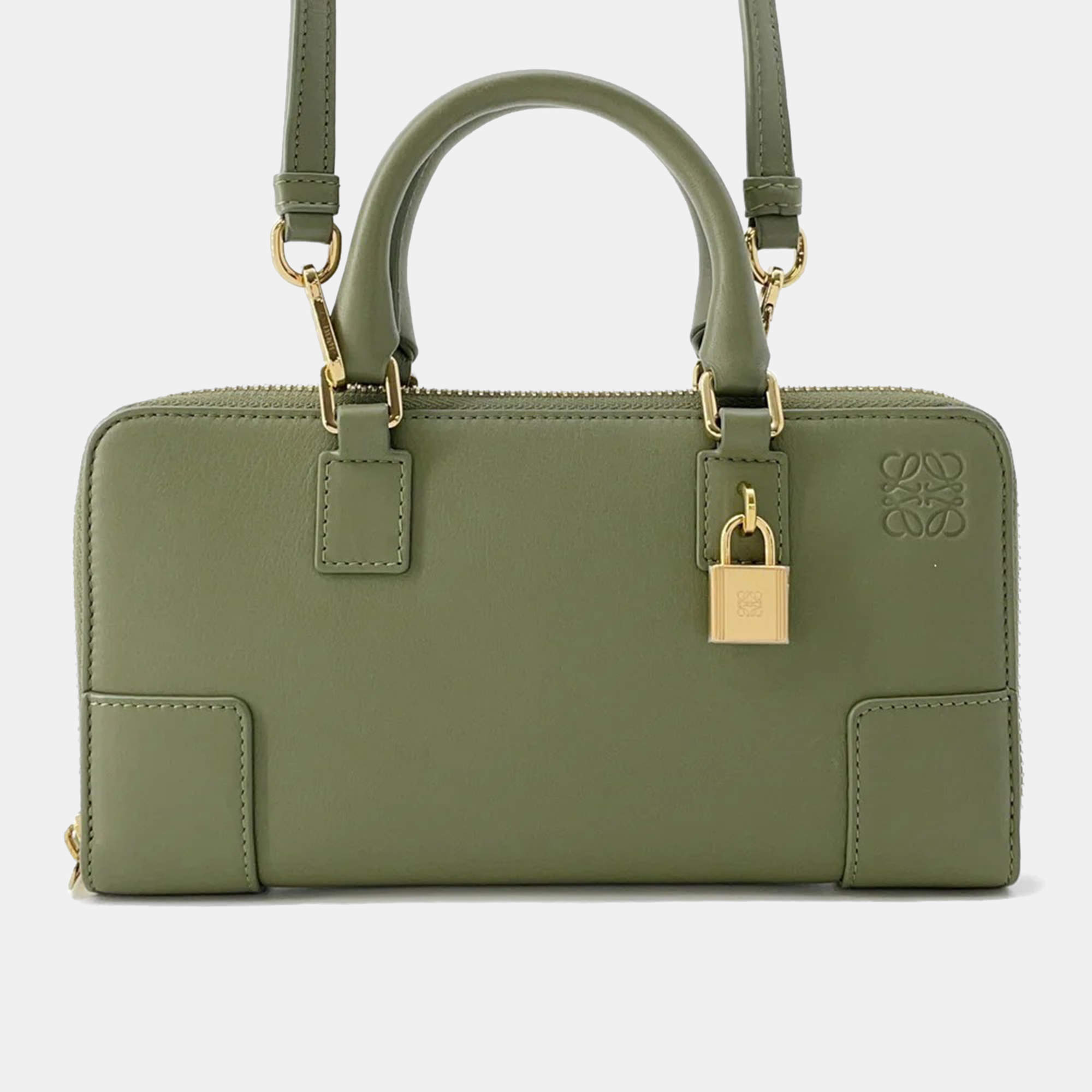 Loewe Amazona Green Leather Shoulder Bag