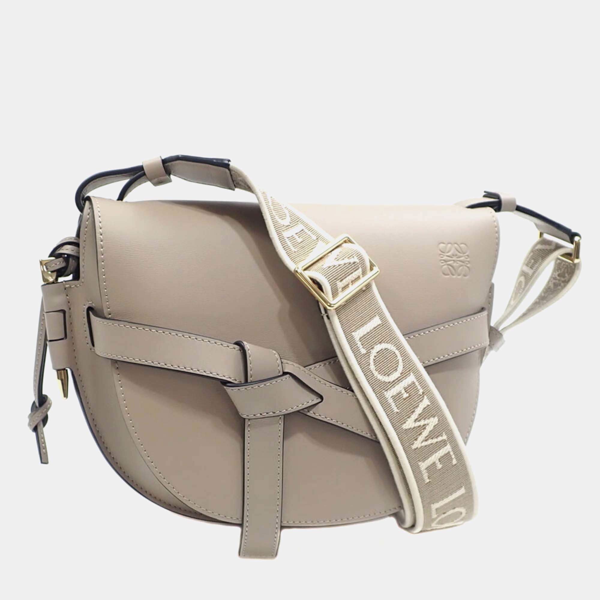Loewe Shoulder Bag Gate Dual Small Sand Beige Soft Calf Jacquard Leather