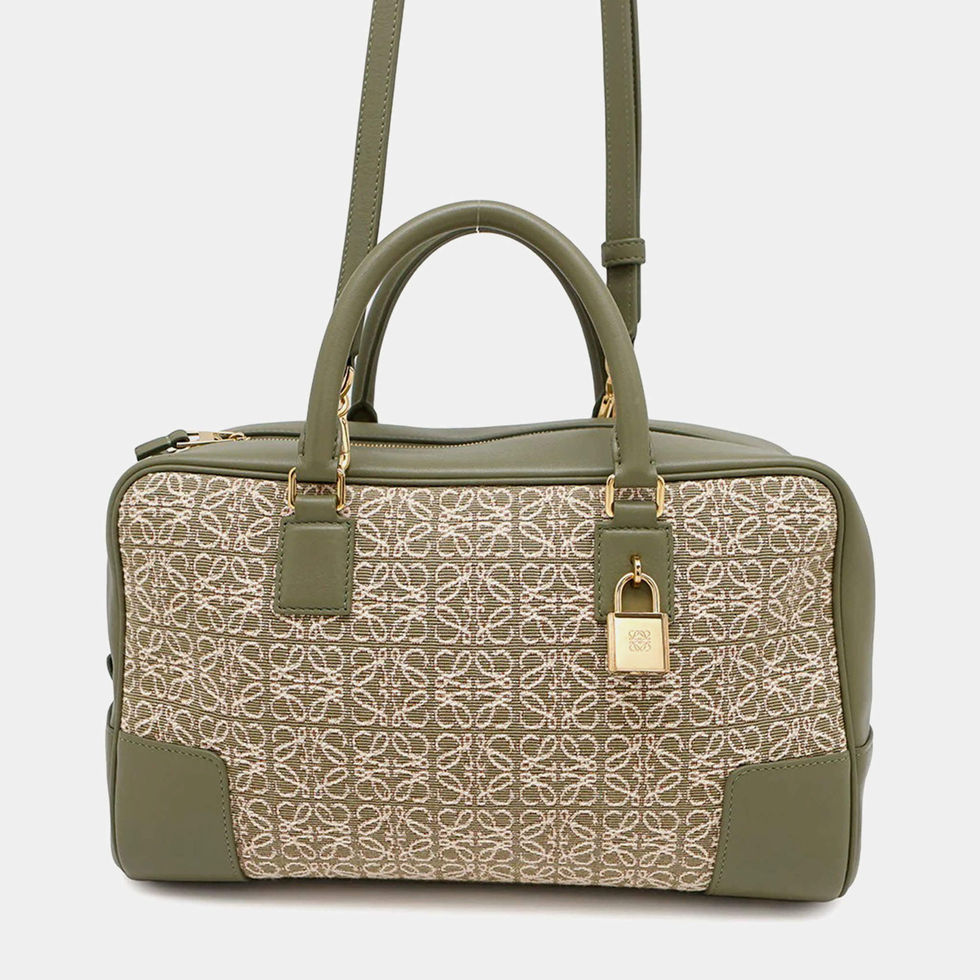 Loewe Amazonas Green Canvas Leather Size 28
