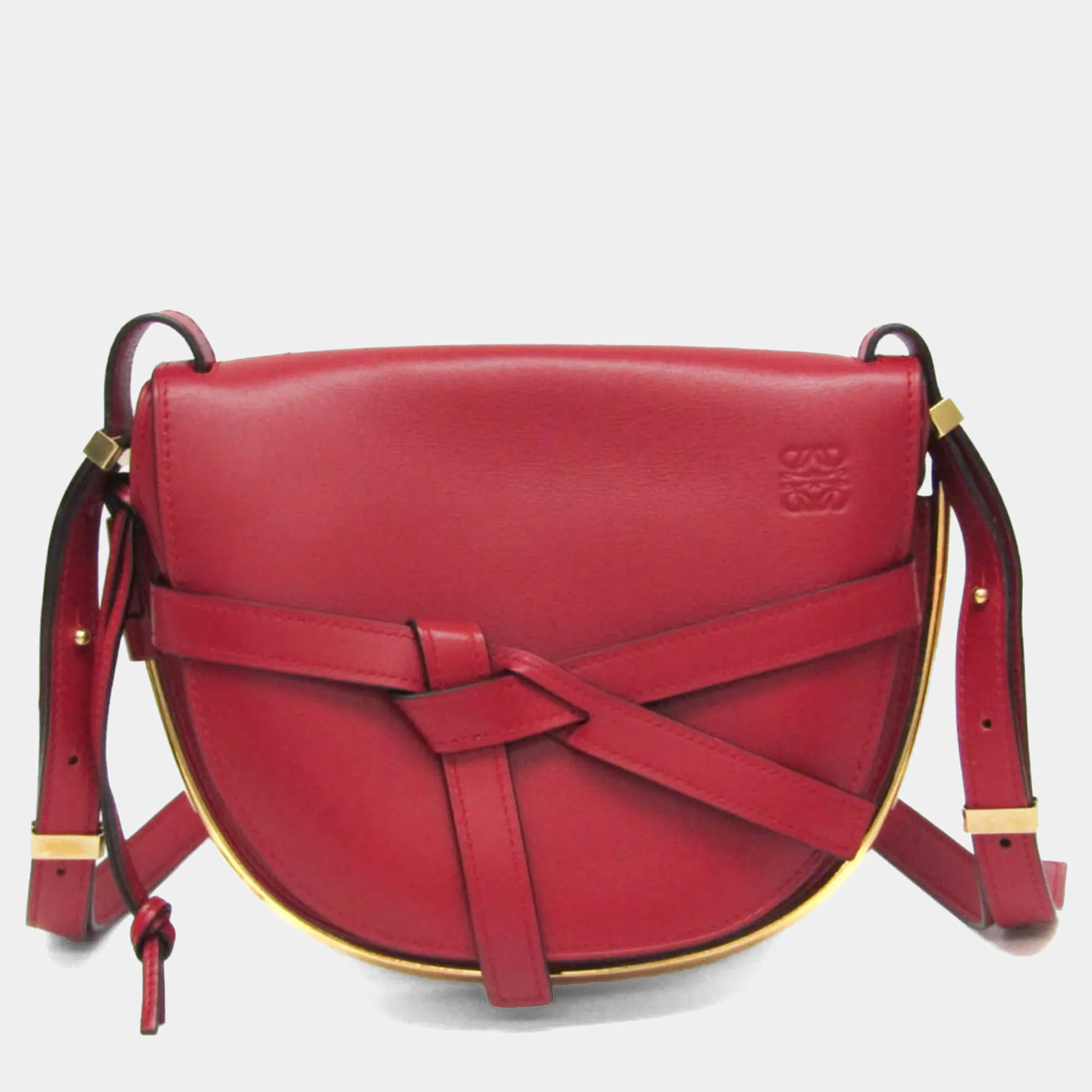 Pre Owned Loewe Gate Red Leather Shoulder Bag