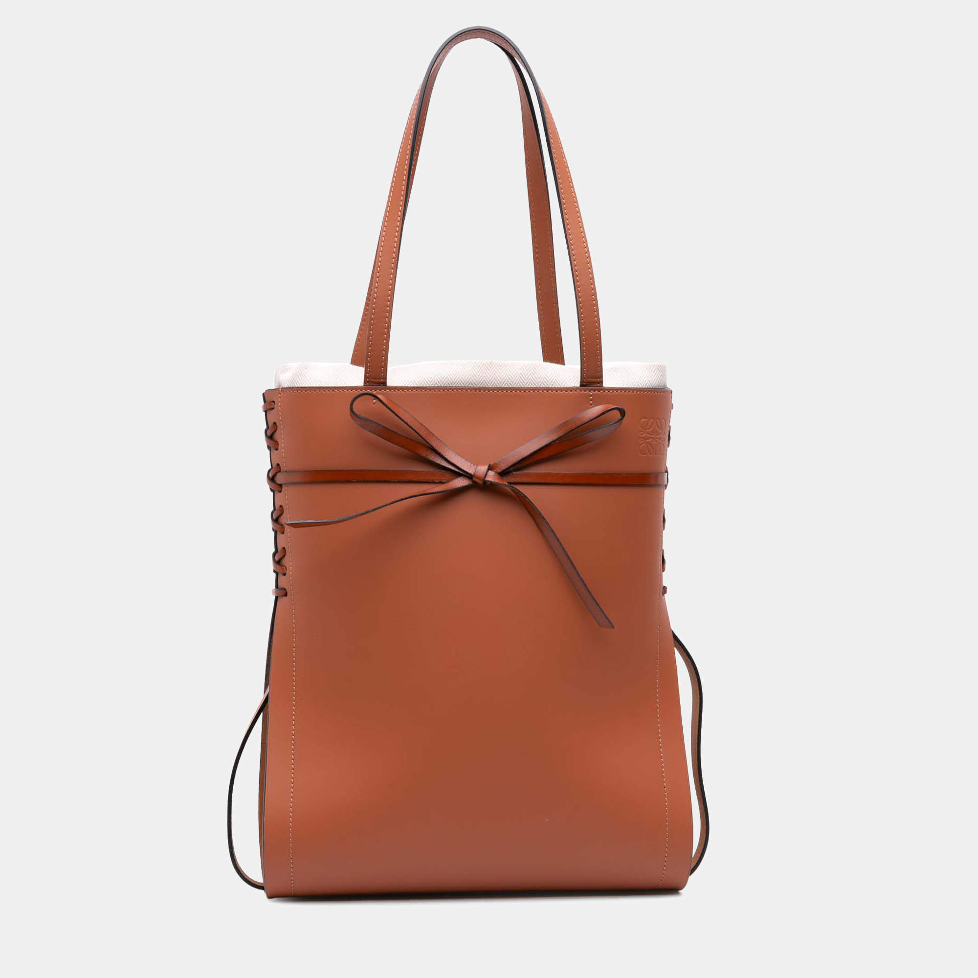 Pre Owned Loewe Brown Leather Ikebana Tote