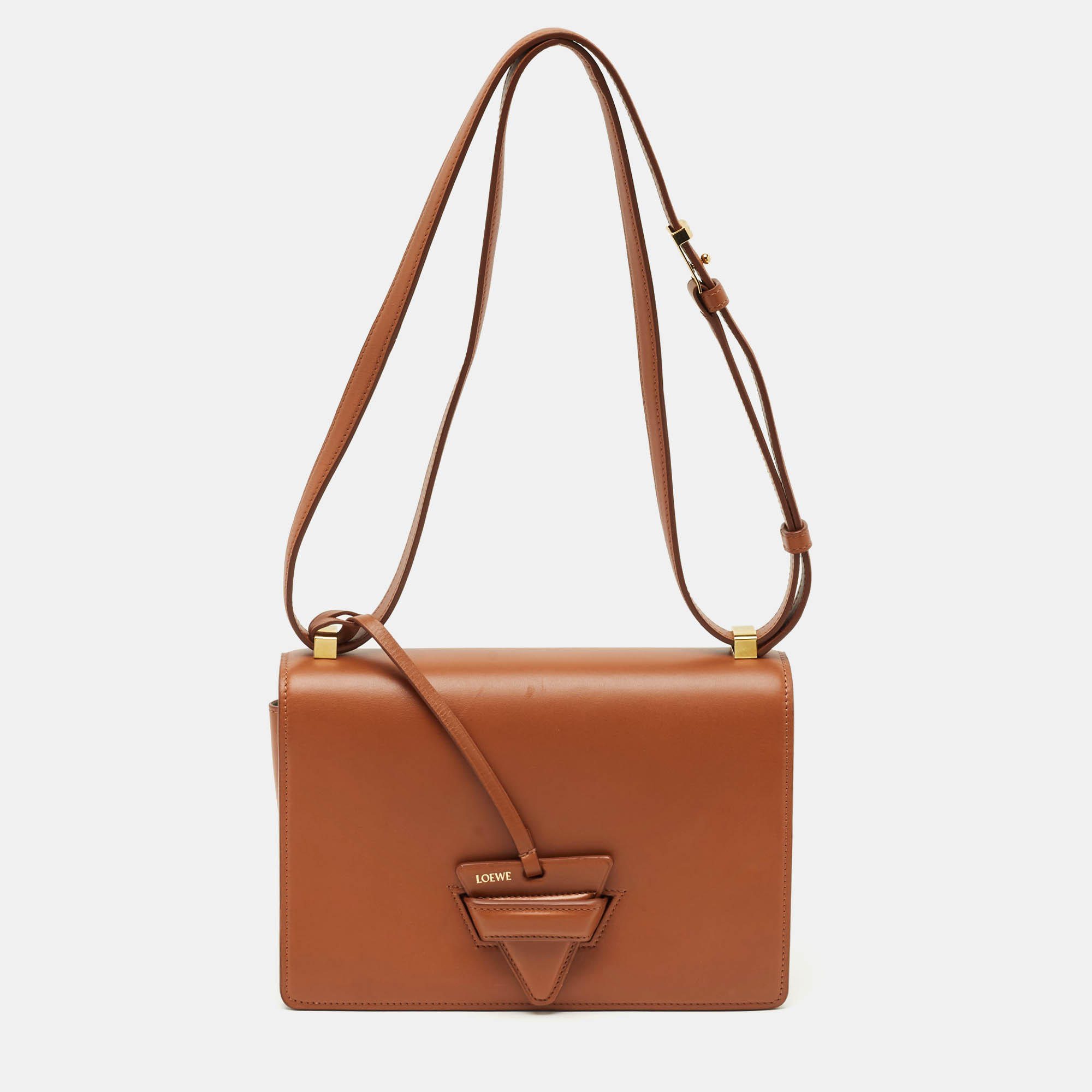 Pre Owned Loewe Brown Leather Barcelona Shoulder Bag