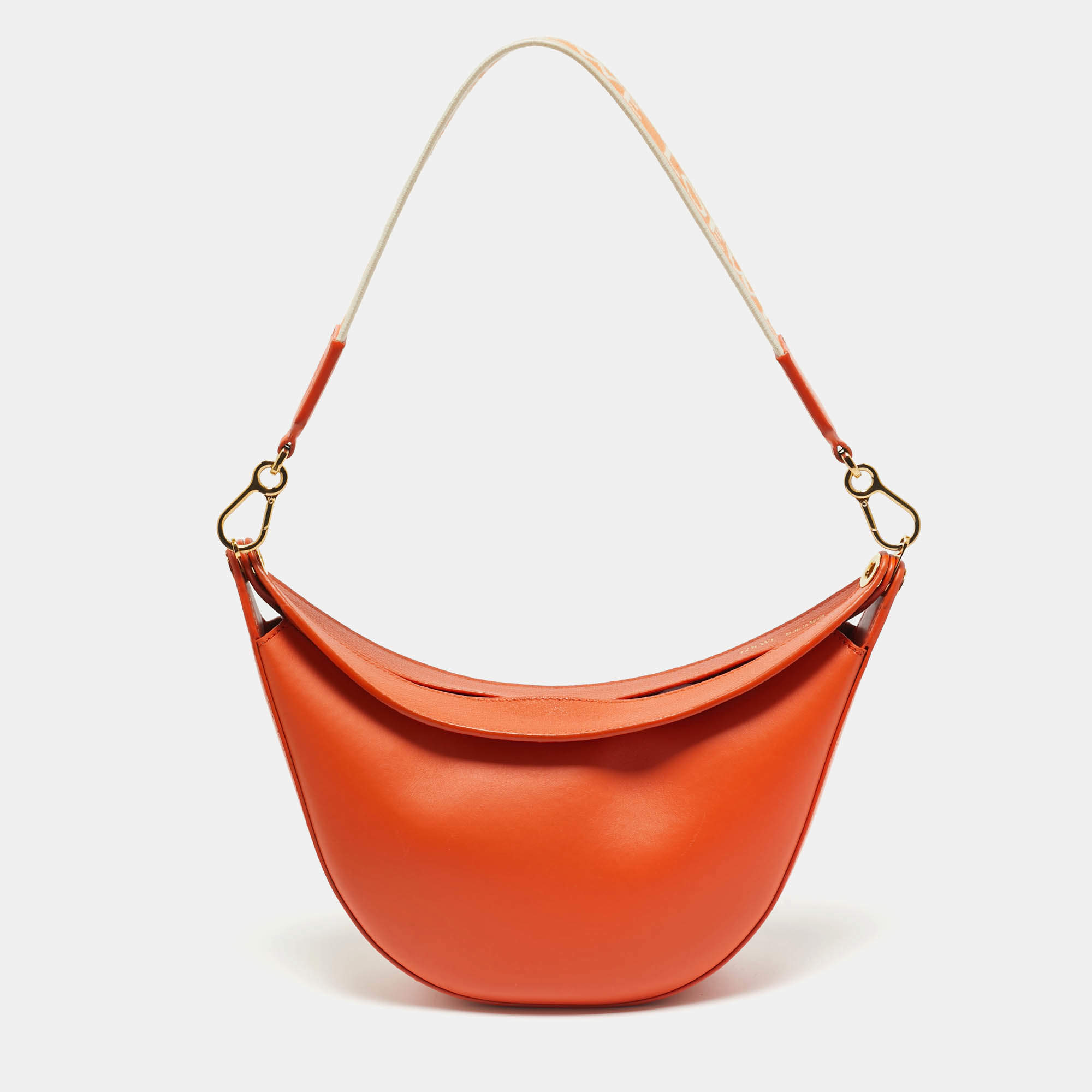 Pre Owned Loewe Orange Leather Luna Hobo