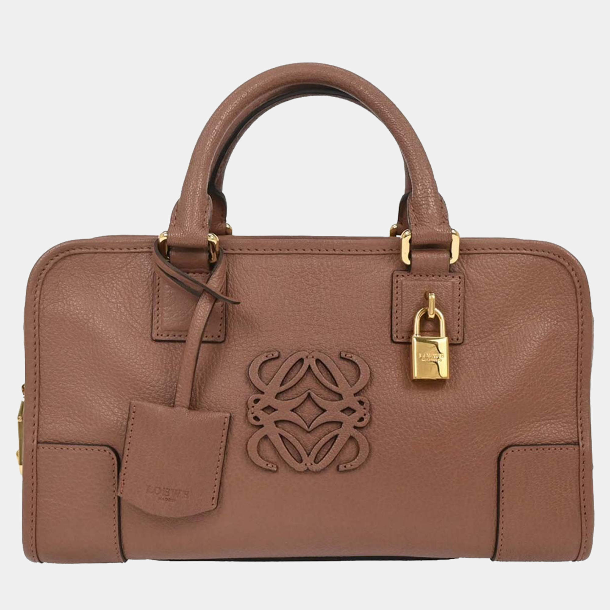 Pre Owned Loewe Brown Leather Amazona 28 Handbag
