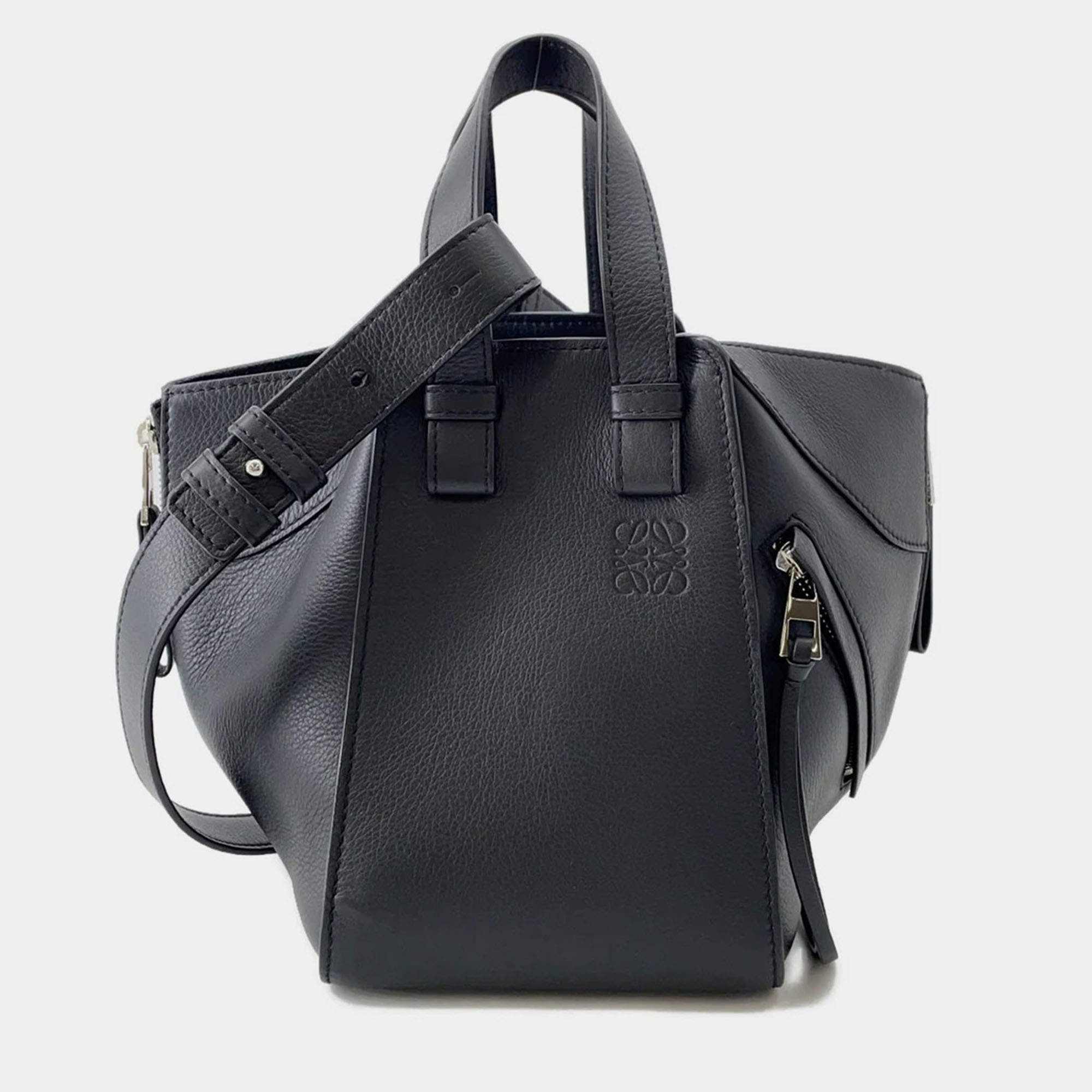 مملوكة مسبقًا حقيبة لووي هاموك جلد أسود حجم صغير