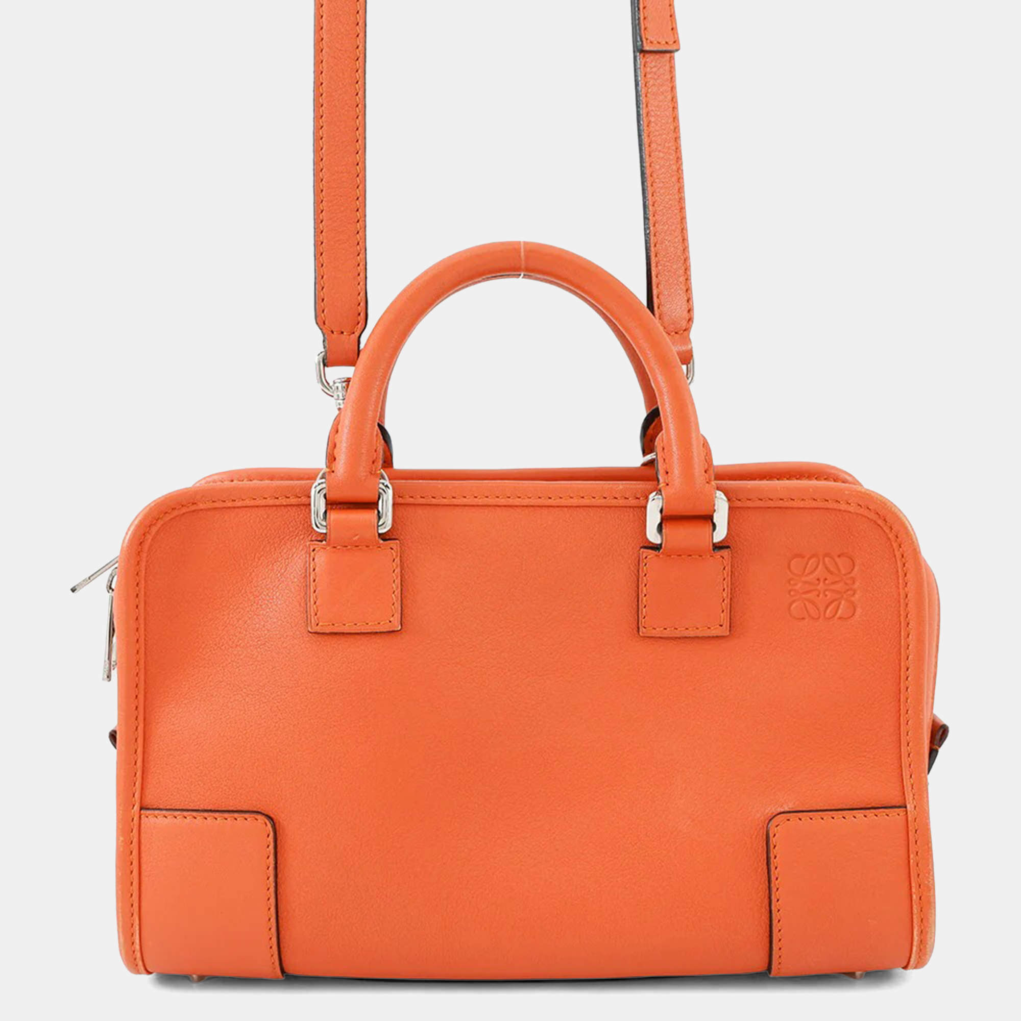 Pre Owned Loewe Amazona 2Waybag Orange Leather