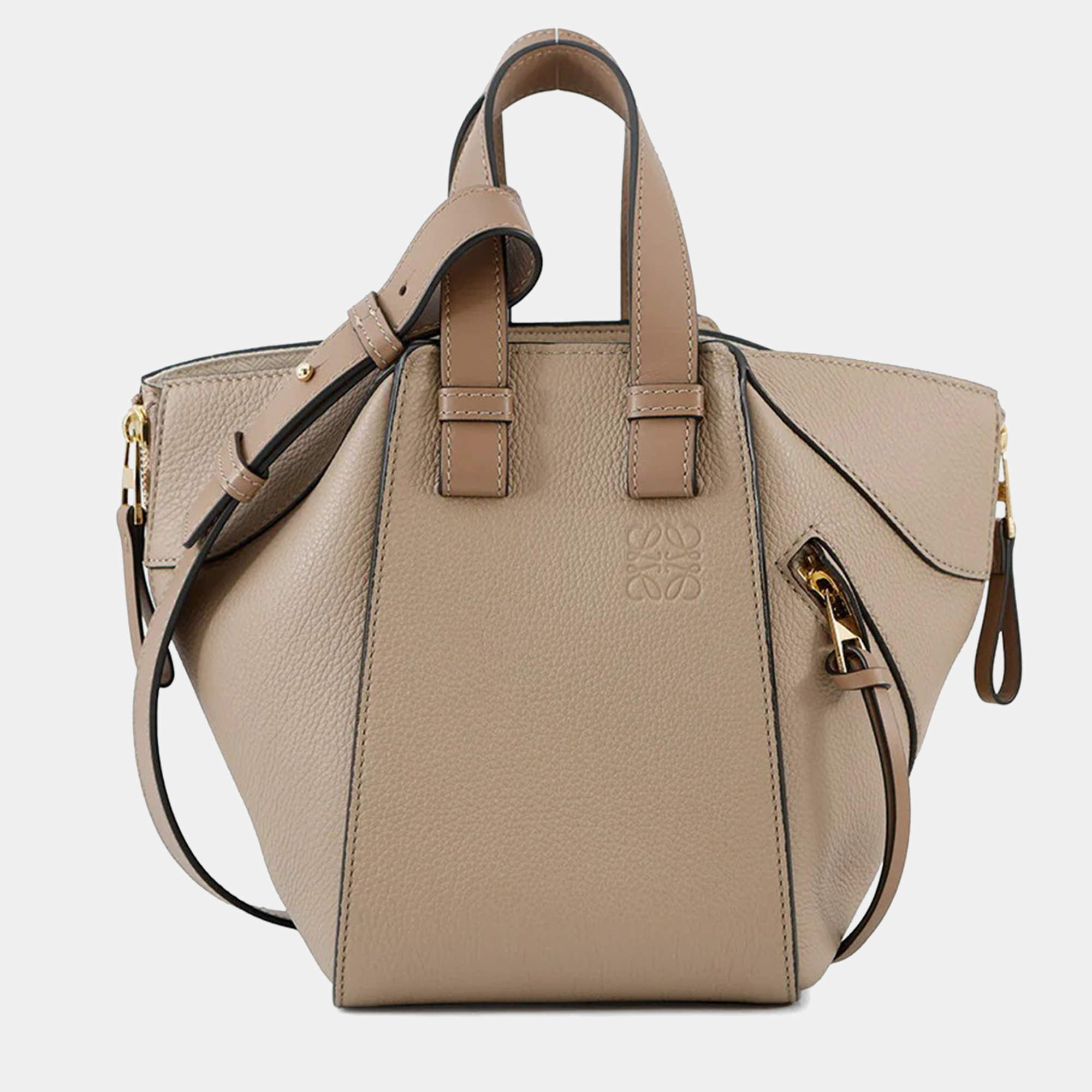 Pre Owned Loewe Hammock Compact Beige Leather