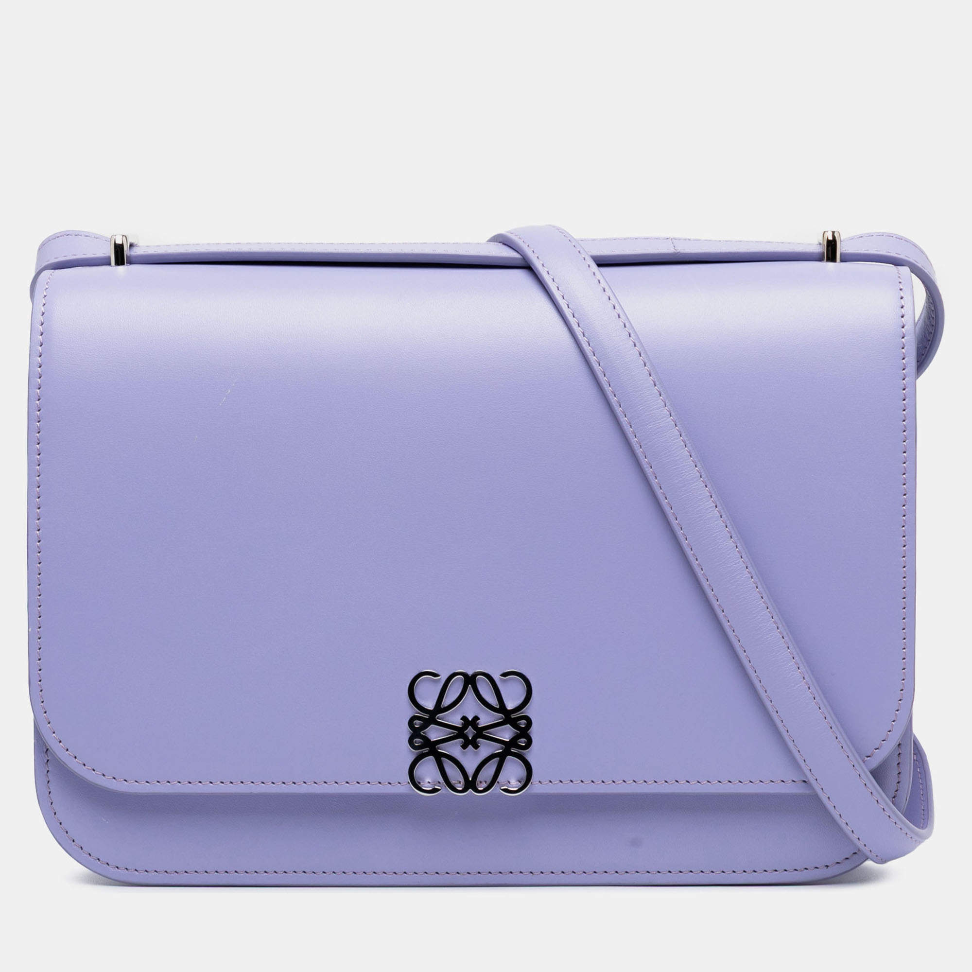 Pre Owned Loewe Purple Medium Leather Goya Crossbody