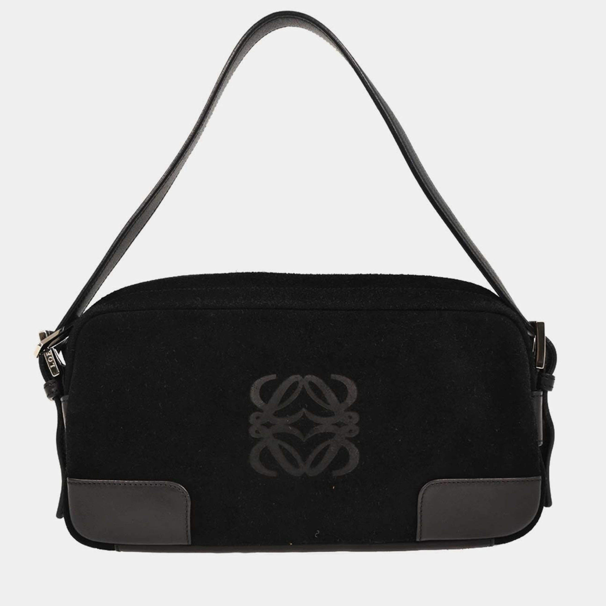 Pre Owned Loewe Black Suede Handbag