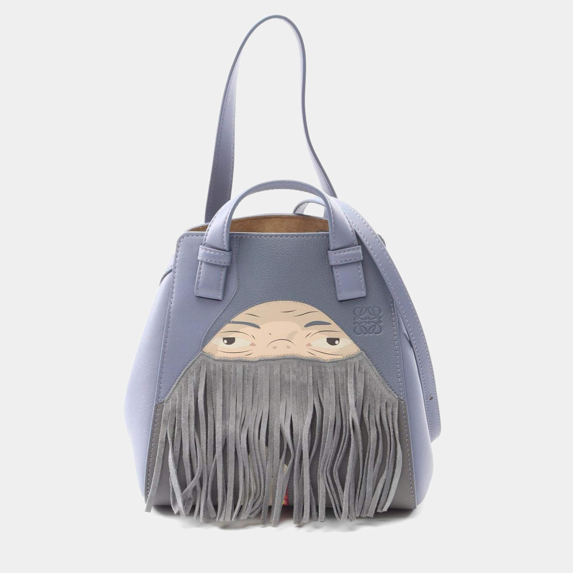 Pre Owned Loewe X Howl'S Moving Castle Hammock Nugget Handbag  Leather  Blue