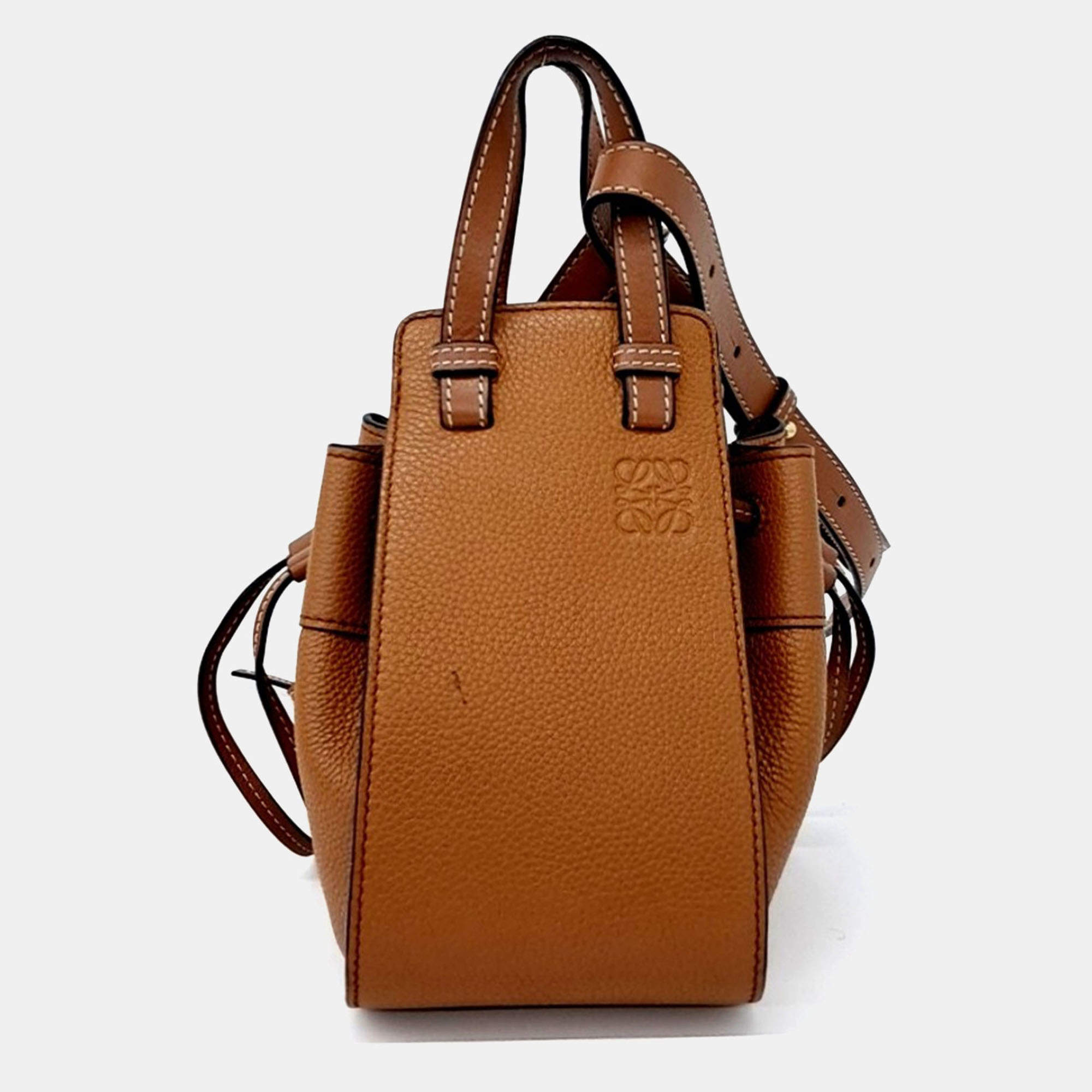 Pre Owned Loewe Brown Leather Hammock Bag Mini