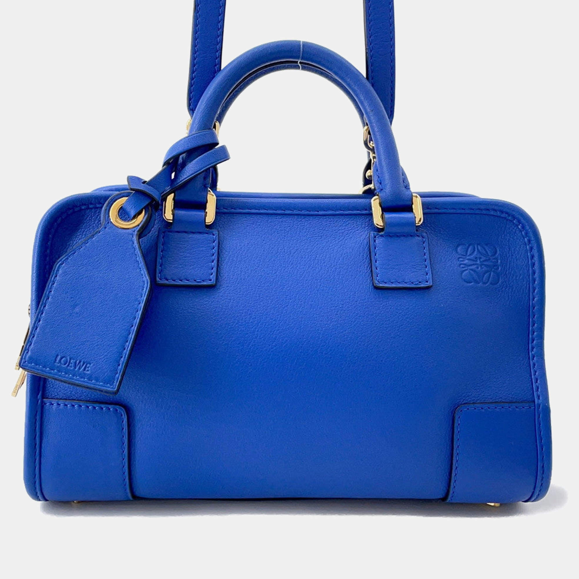 Pre Owned Loewe Amazonas Blue Leather Size 23