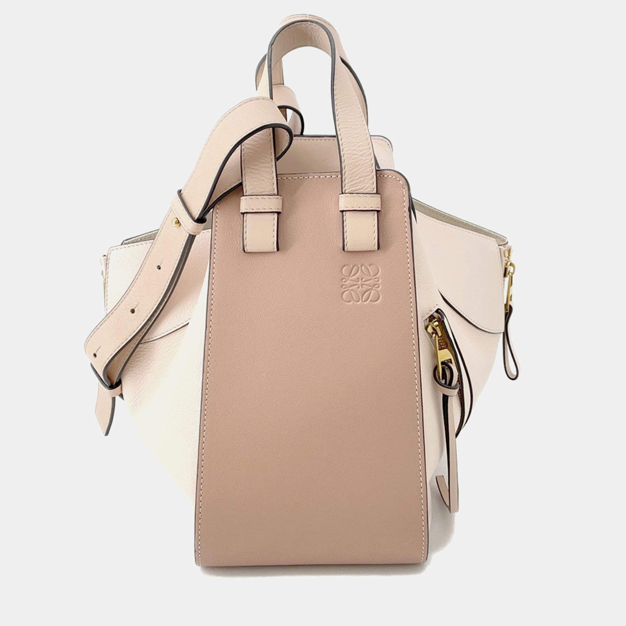 Pre Owned Loewe Hammock Light Pink/Jasmin Flower Leather Size Small