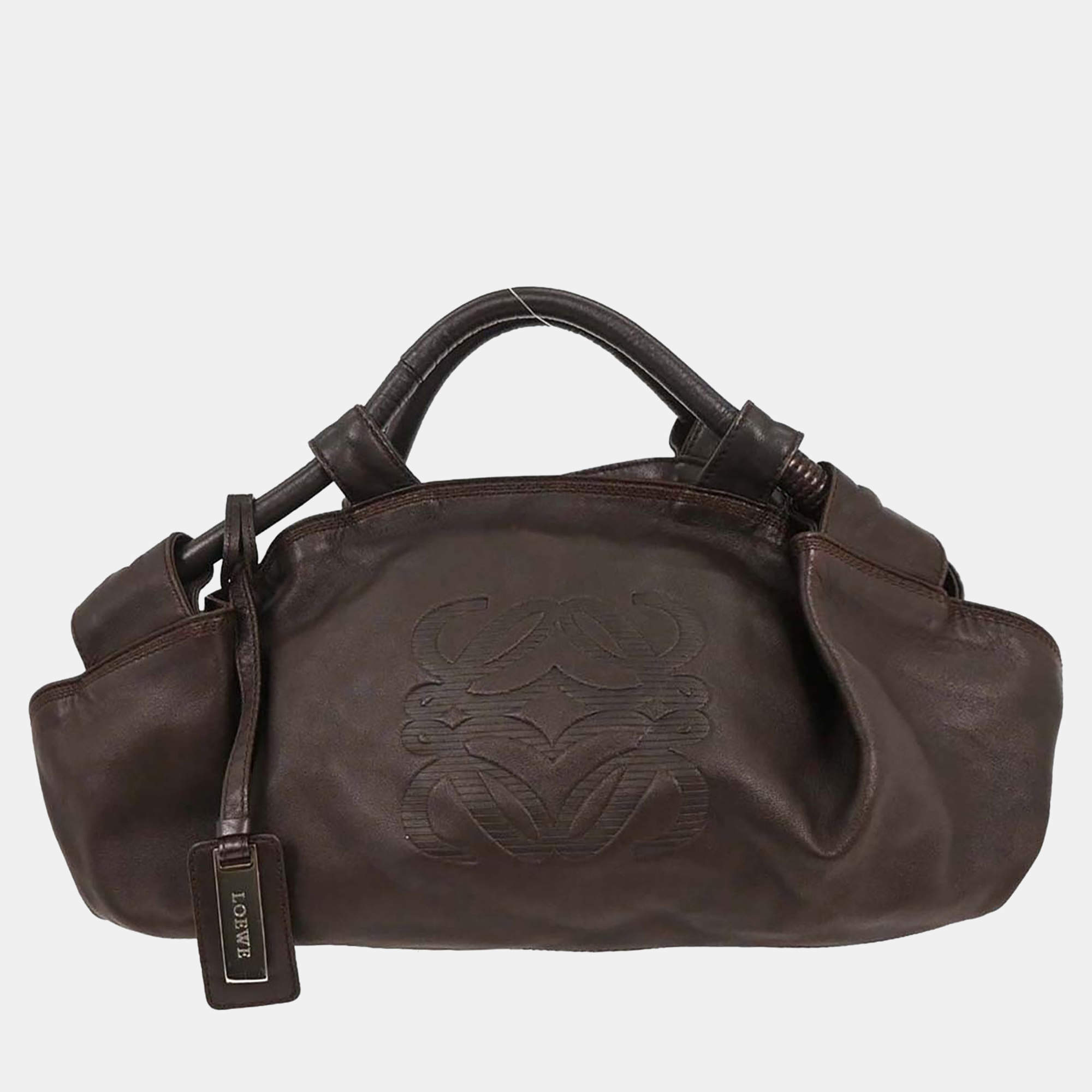 Pre Owned Loewe Brown Lambskin Nappa Aire Tote Bag