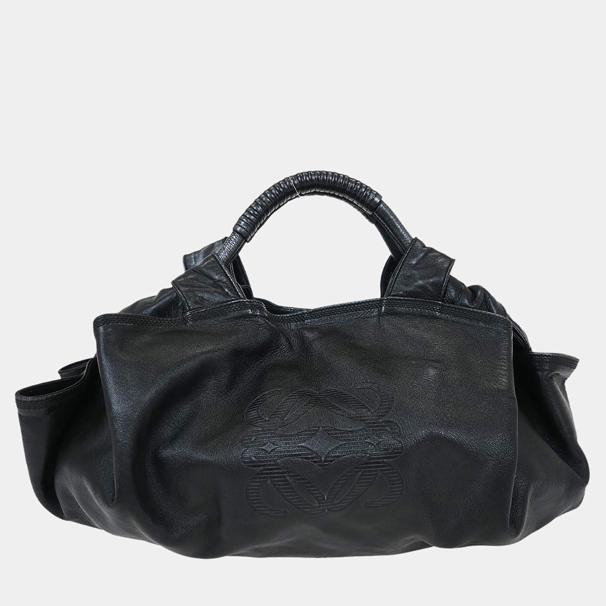 Pre Owned Loewe Black Lambskin Nappa Aire Tote Bag