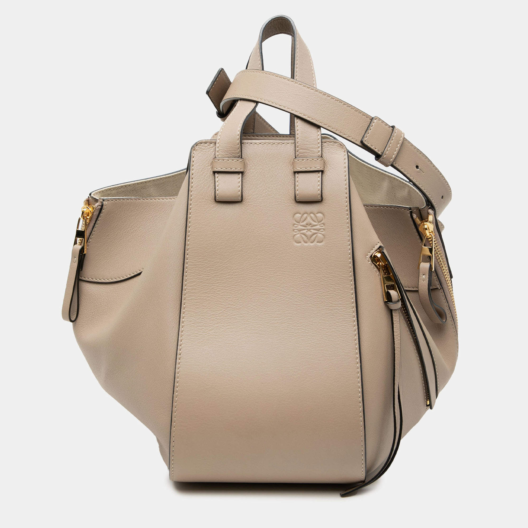 مملوكة مسبقًا Loewe Brown Small Leather Hammock Satchel