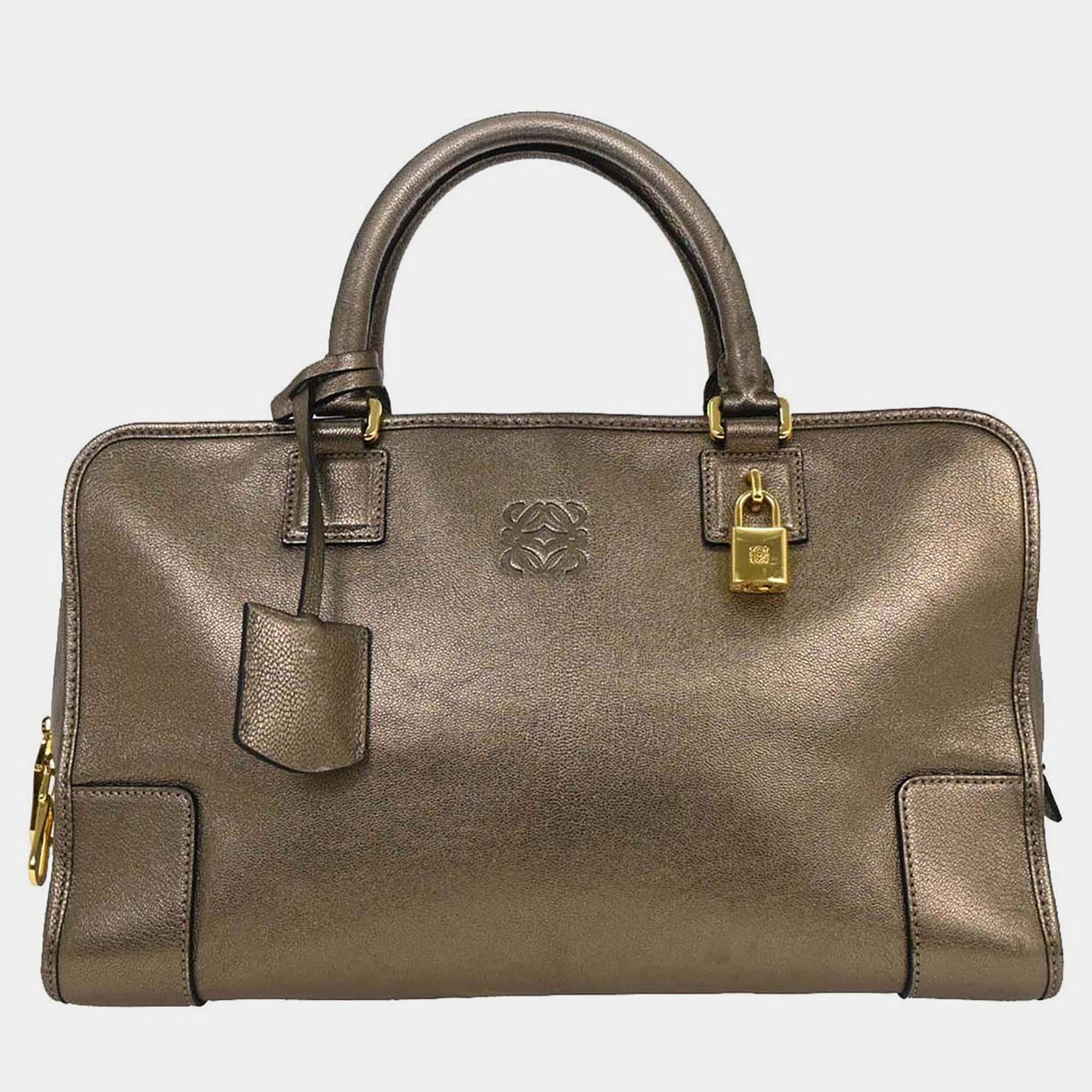 Pre Owned Loewe Gold Amazona 36 Handbag