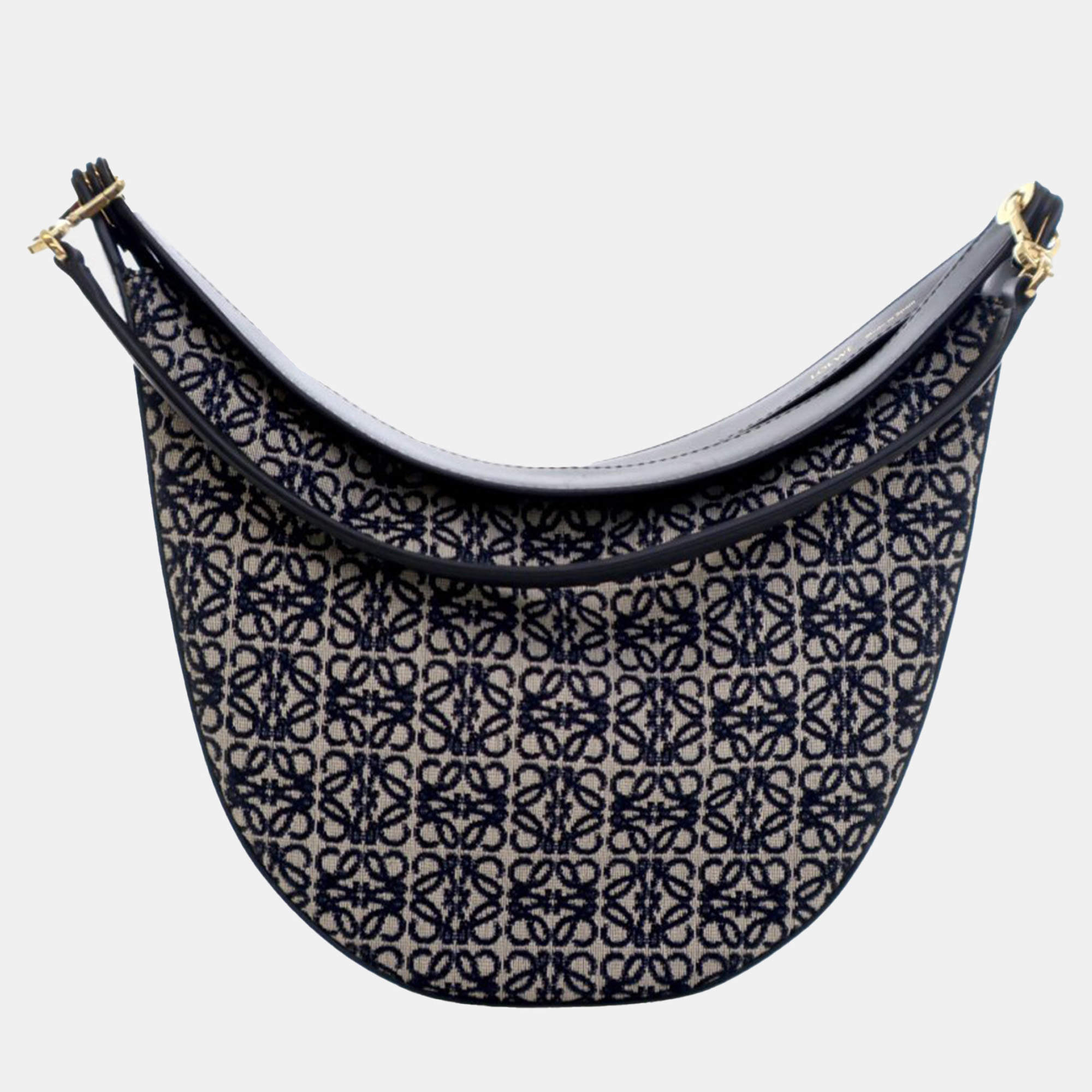 مملوكة مسبقًا Loewe Black Small Anagram Canvas Luna Hobo