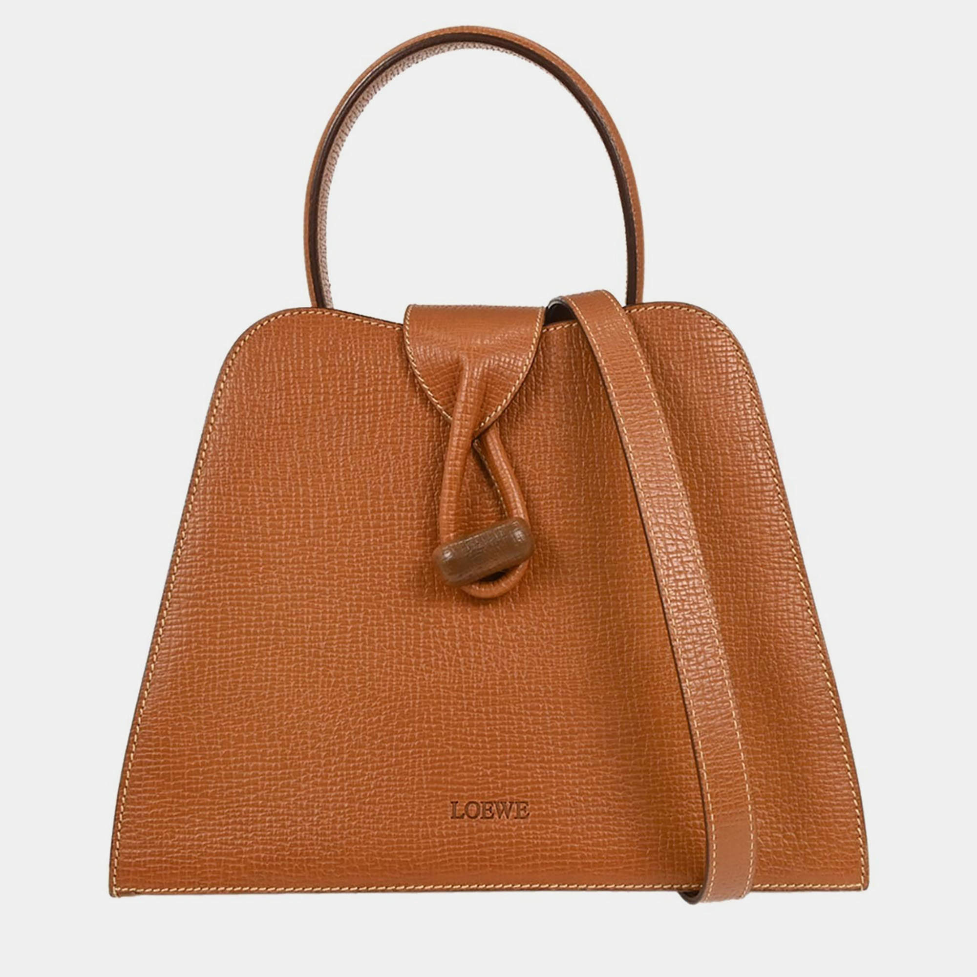 Pre Owned حقيبة لووي 2-طريق جلد بني